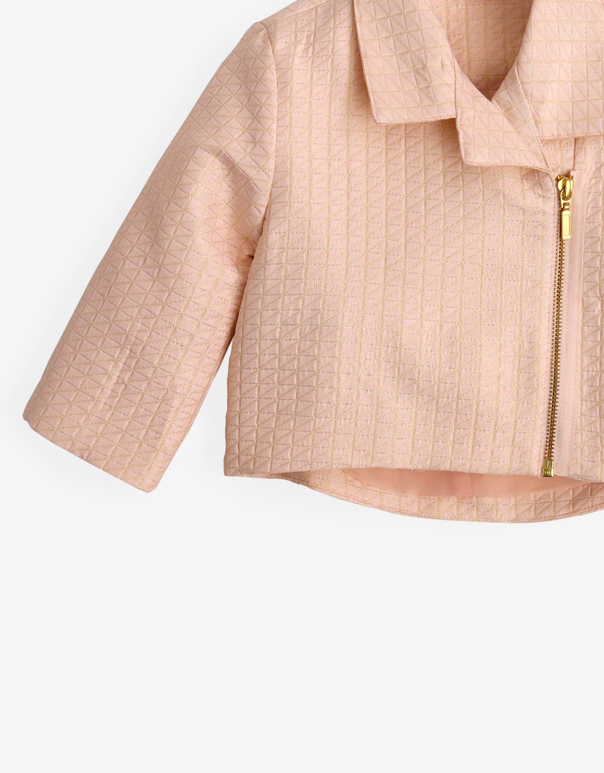 جينجرسنابس جاكيت بناتي منقوش بسحاب كم طويل بناتي وردي فاتح