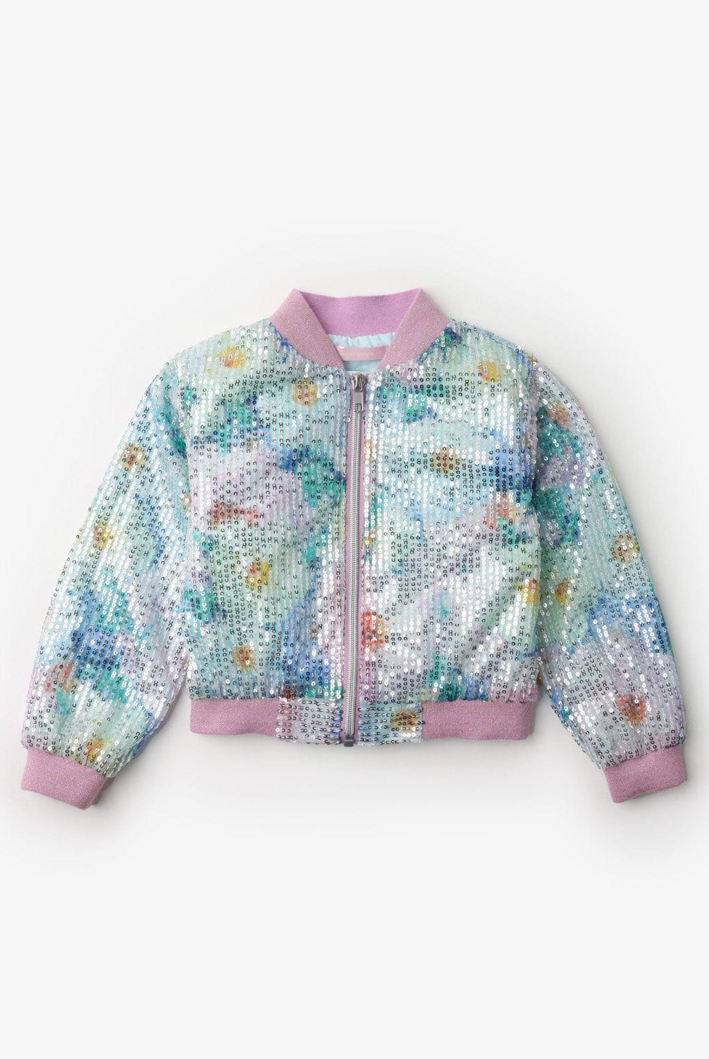 جينجرسنابس جاكيت لامع بسحاب كم طويل بناتي متعدد الألوان