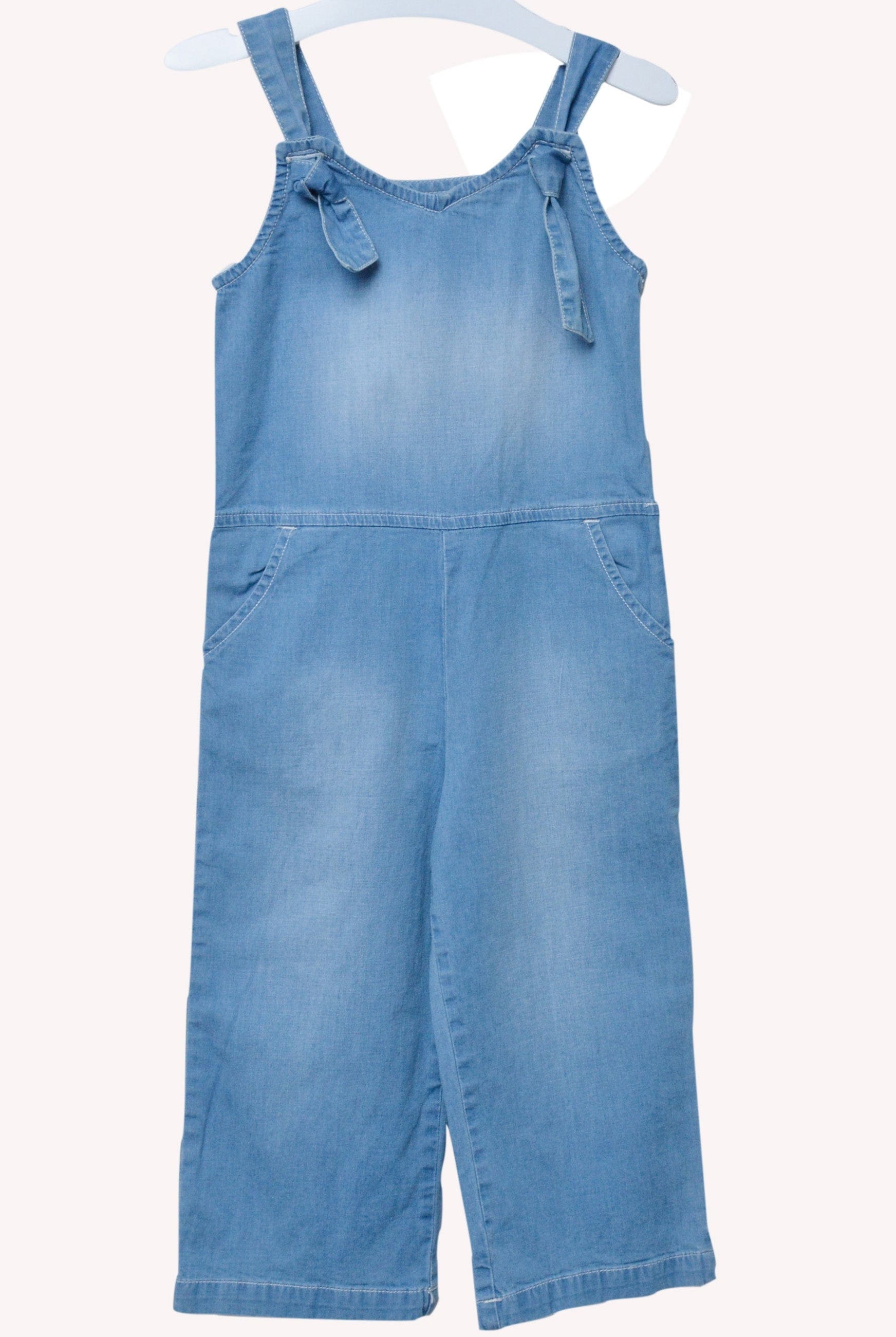 جينجرسنابس سالوبيت جينز سادة حمالات بجيوب بناتي أزرق/سط