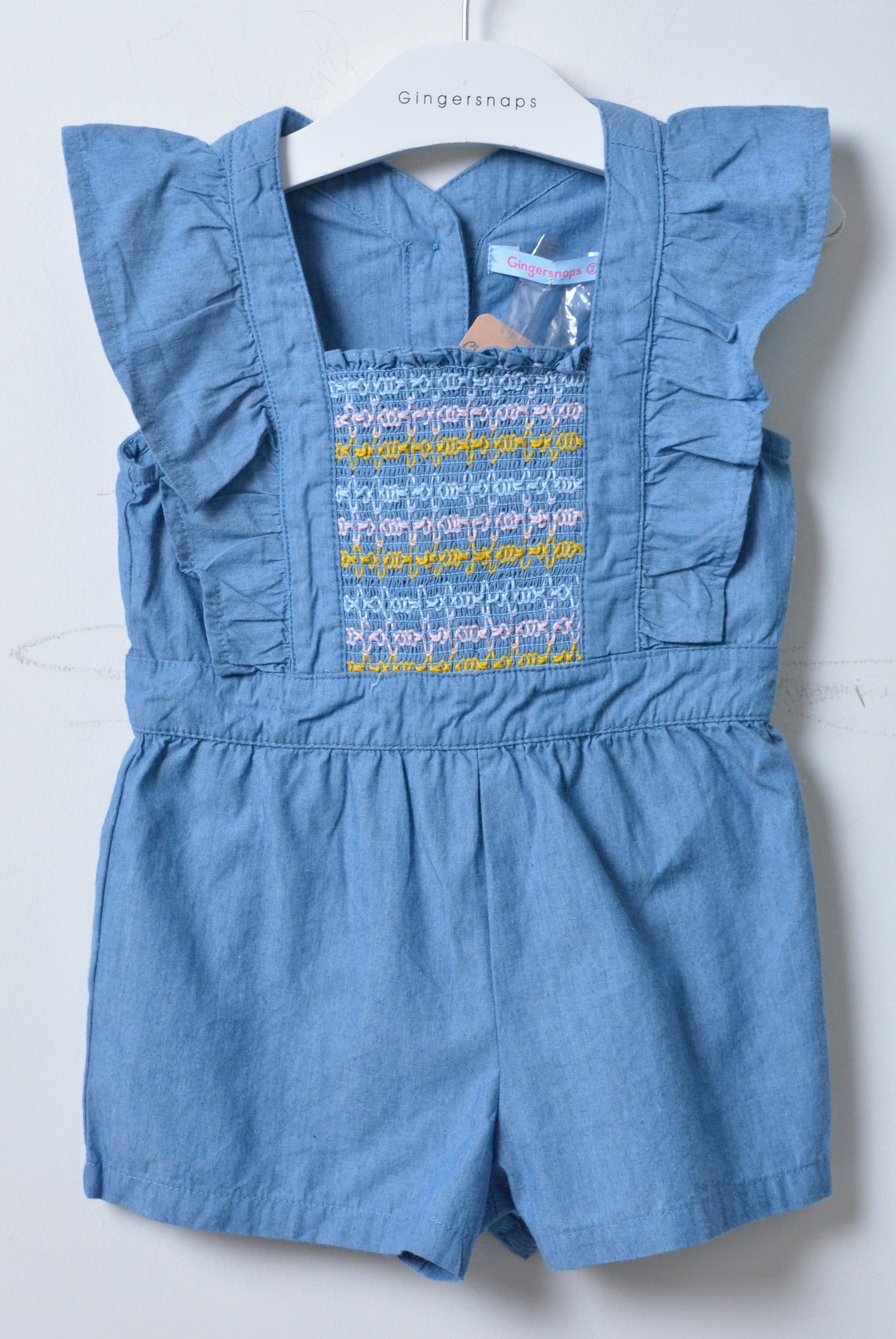جينجرسنابس سالوبيت جينز كت شورت بناتي أزرق/سط