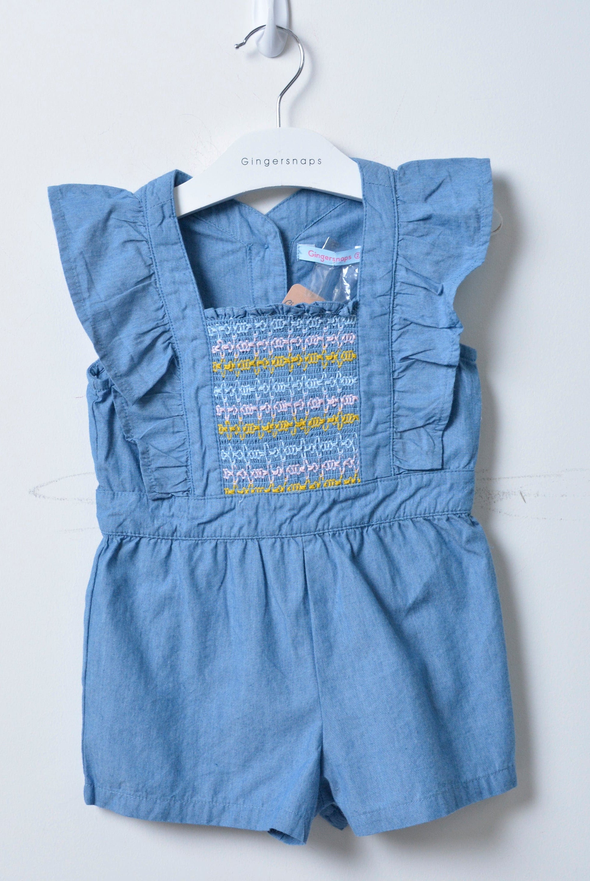 جينجرسنابس سالوبيت جينز كت شورت بناتي أزرق/سط