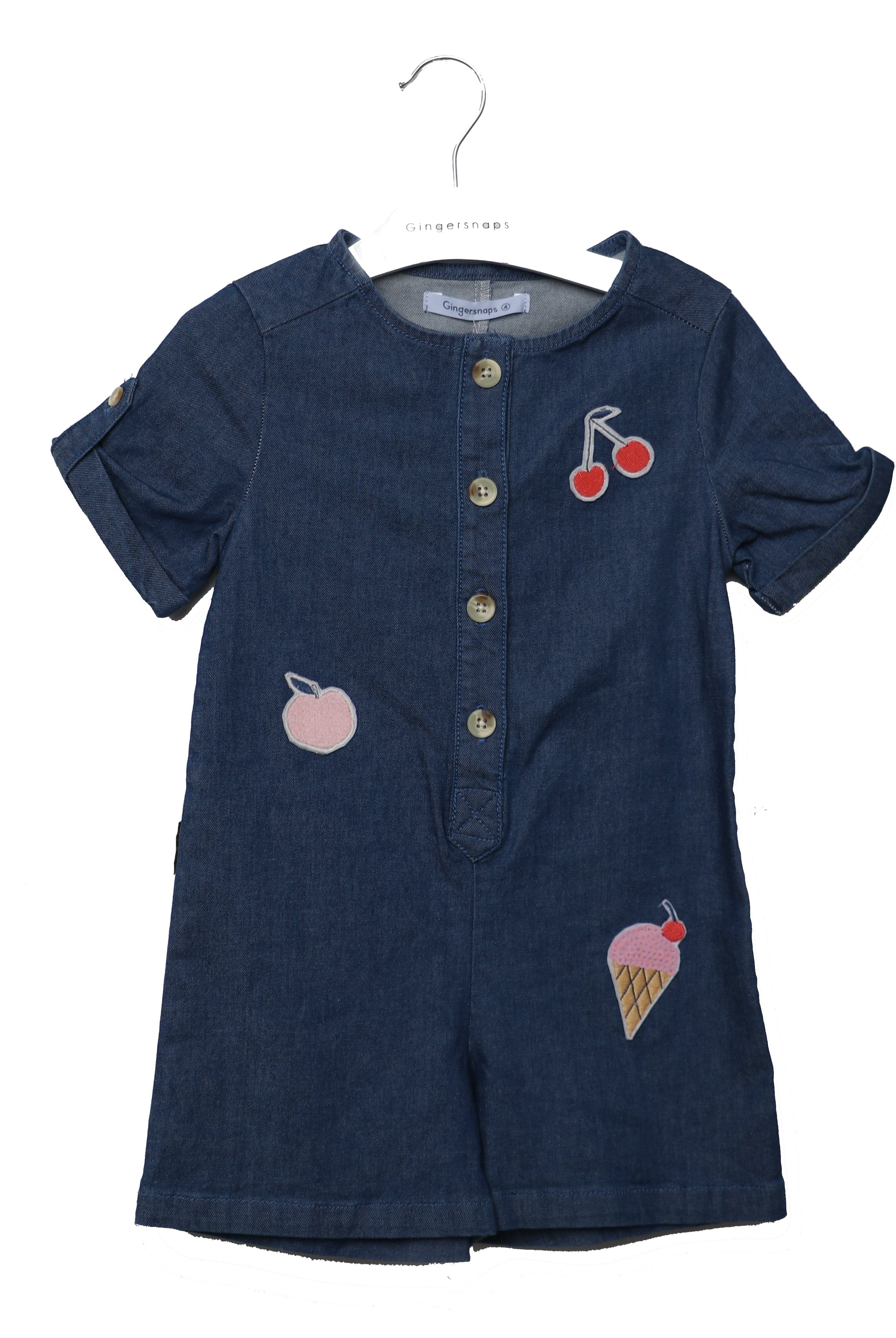 جينجرسنابس جمبسوت بناتي شورت ببادجات نص كم أزرق