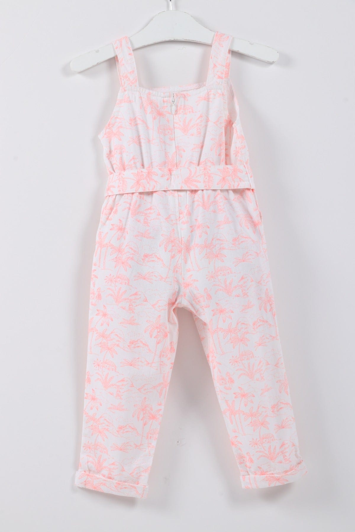 جينجرسنابس جمبسوت بناتي مشجر حمالات برباط على الخصر وردي نيون