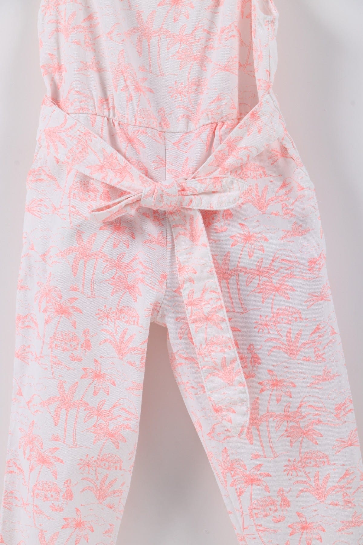 جينجرسنابس جمبسوت بناتي مشجر حمالات برباط على الخصر وردي نيون