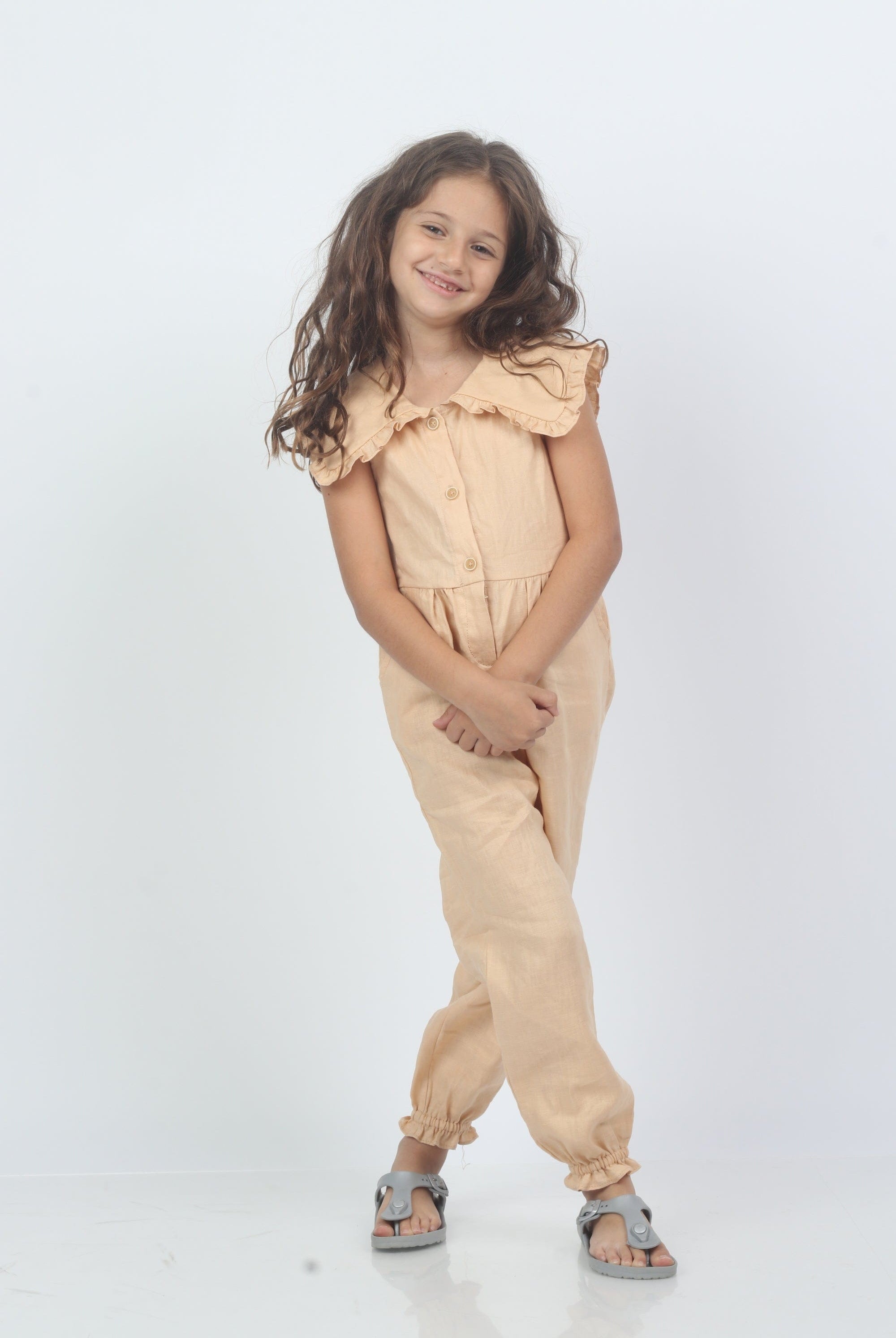 جينجرسنابس جمبسوت بناتي طويل بأستك من الأسفل برتقالي