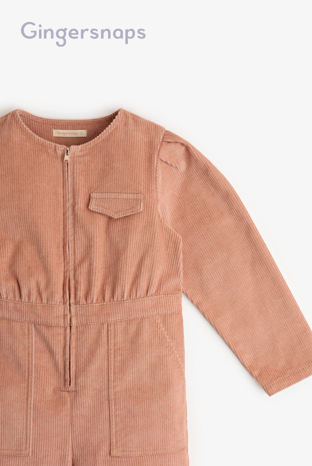 جينجرسنابس جمبسوت بناتي طويل بأستك مطاطي علي الخصر - براون