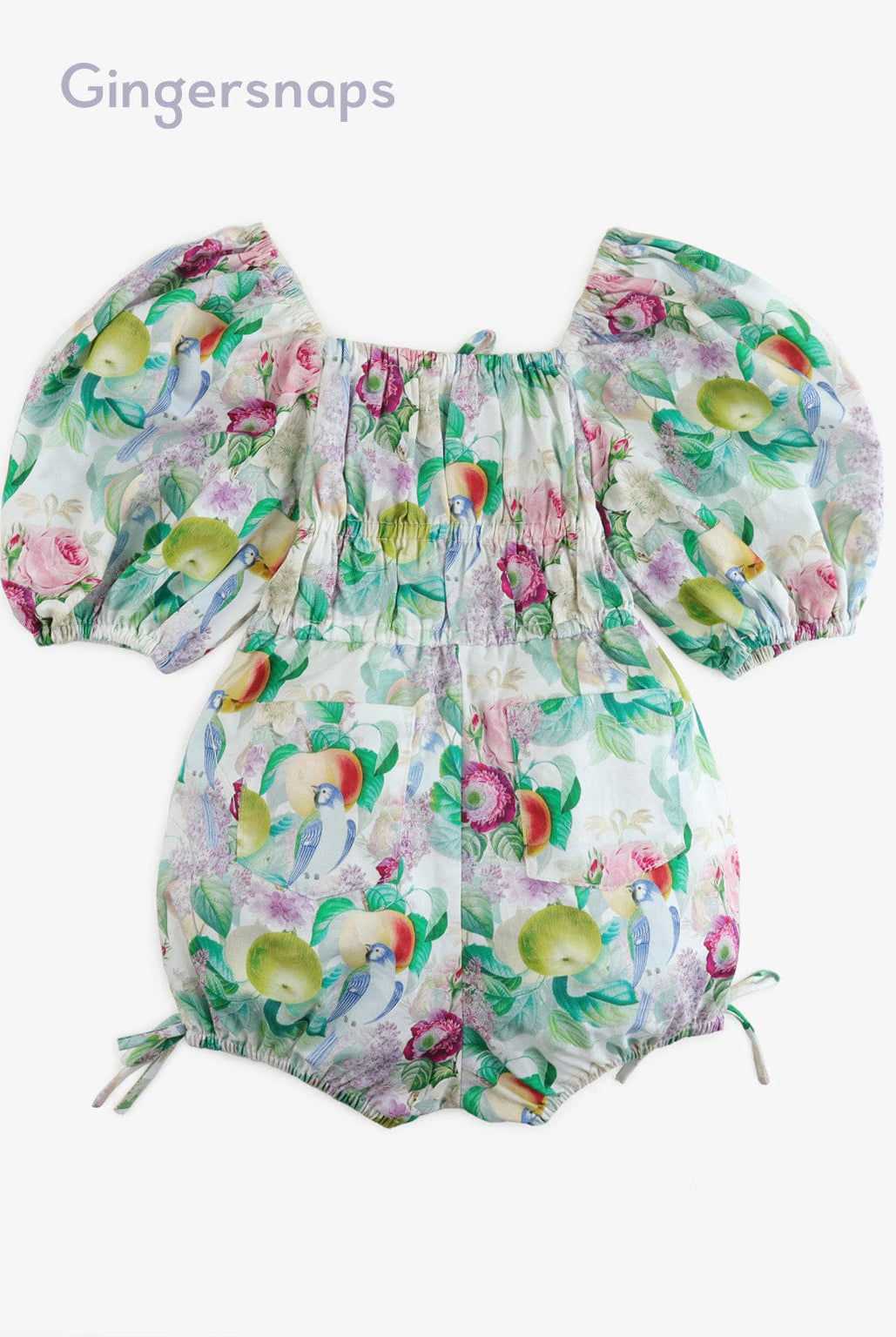 جينجرسنابس جمبسوت منقوش بفيونكات أمامية نص كم بف بناتي متعدد الألوان