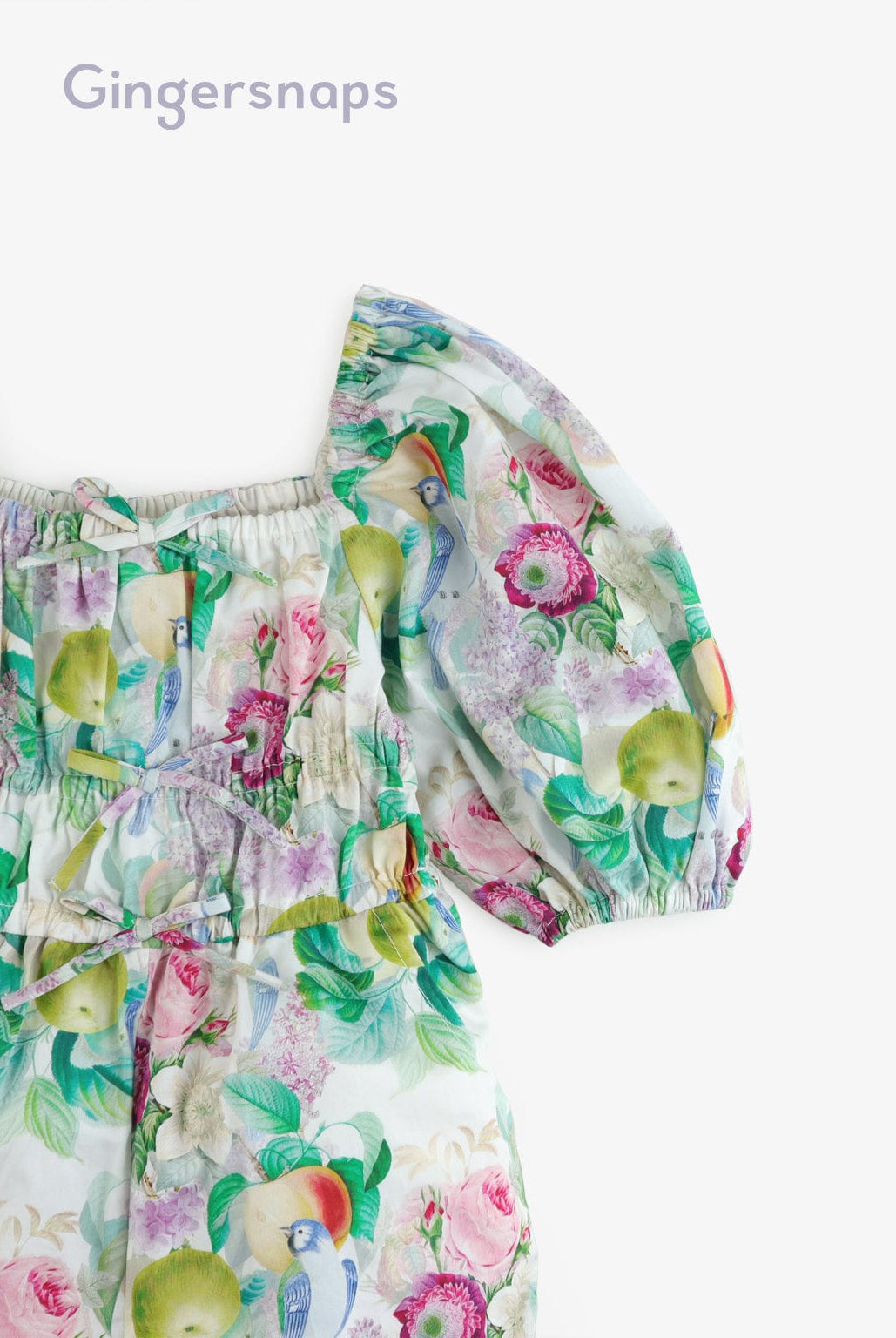 جينجرسنابس جمبسوت منقوش بفيونكات أمامية نص كم بف بناتي متعدد الألوان