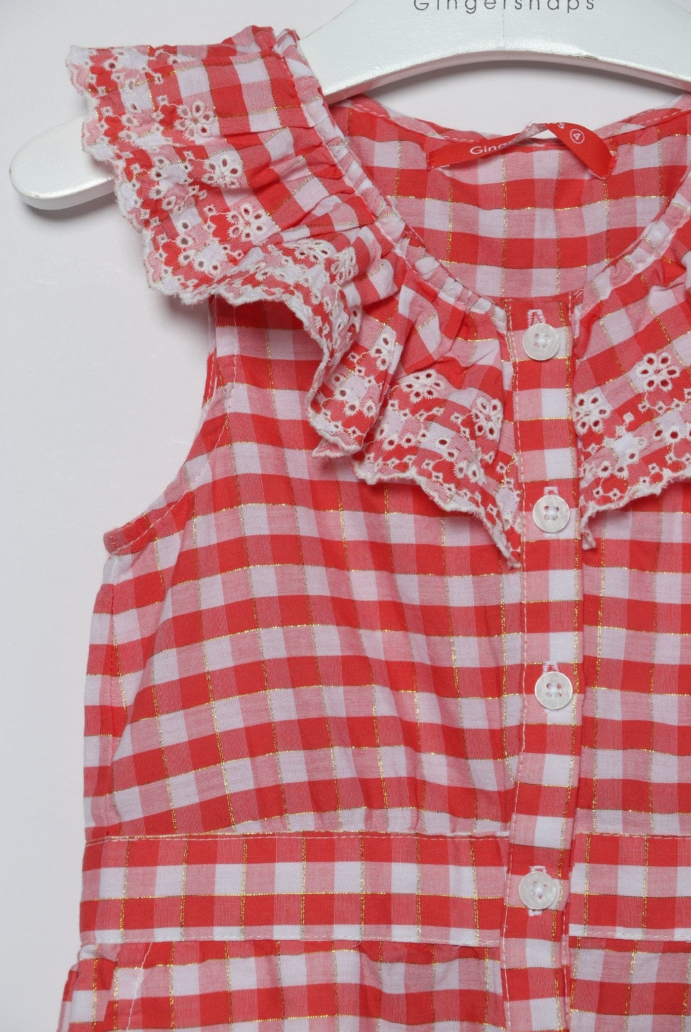 جينجرسنابس سالوبيت أطفال بنات كت وشورت احمر / ابيض