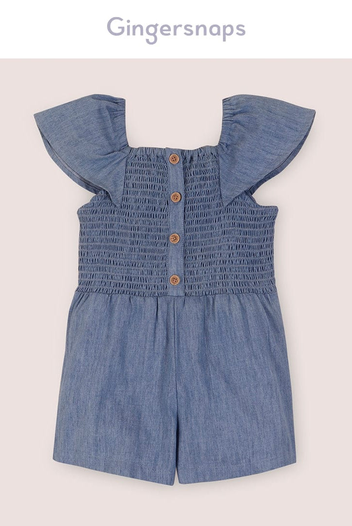 جينجرسنابس سالوبيت جينز شورت أطفال بناتي ازرق دينم وسط