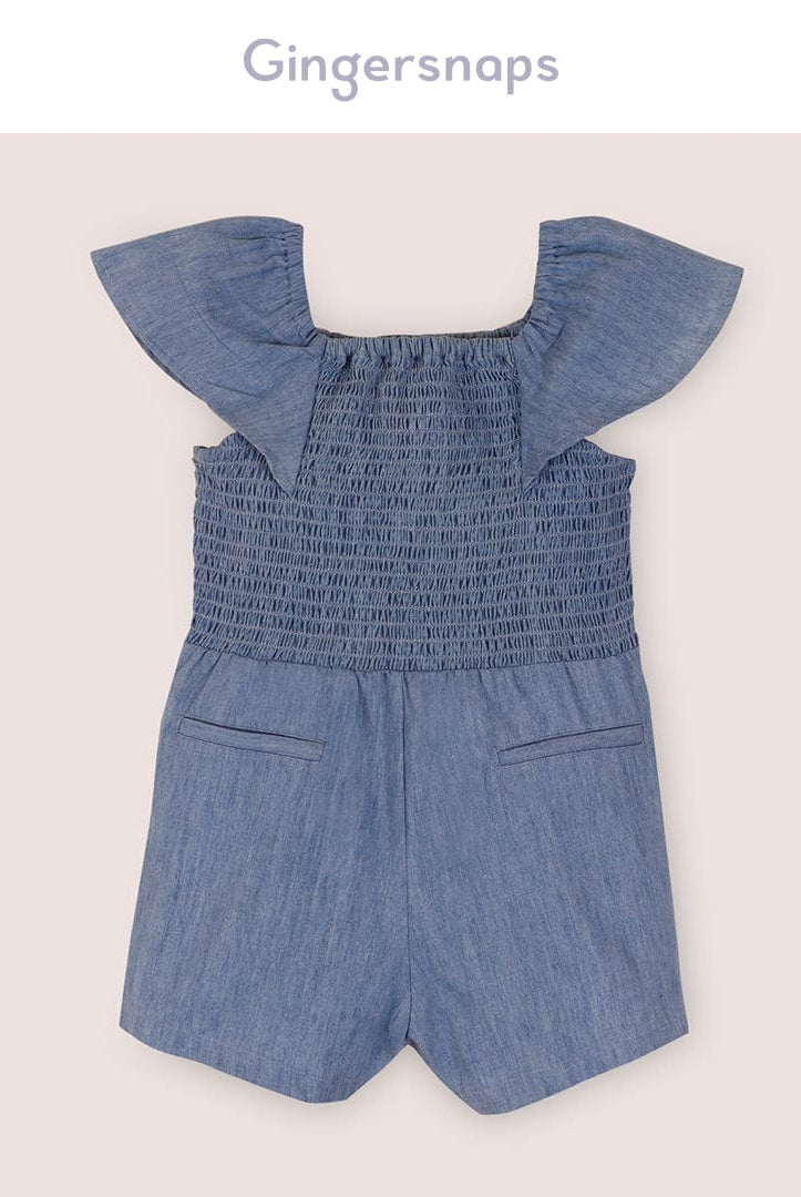 جينجرسنابس سالوبيت جينز شورت أطفال بناتي ازرق دينم وسط