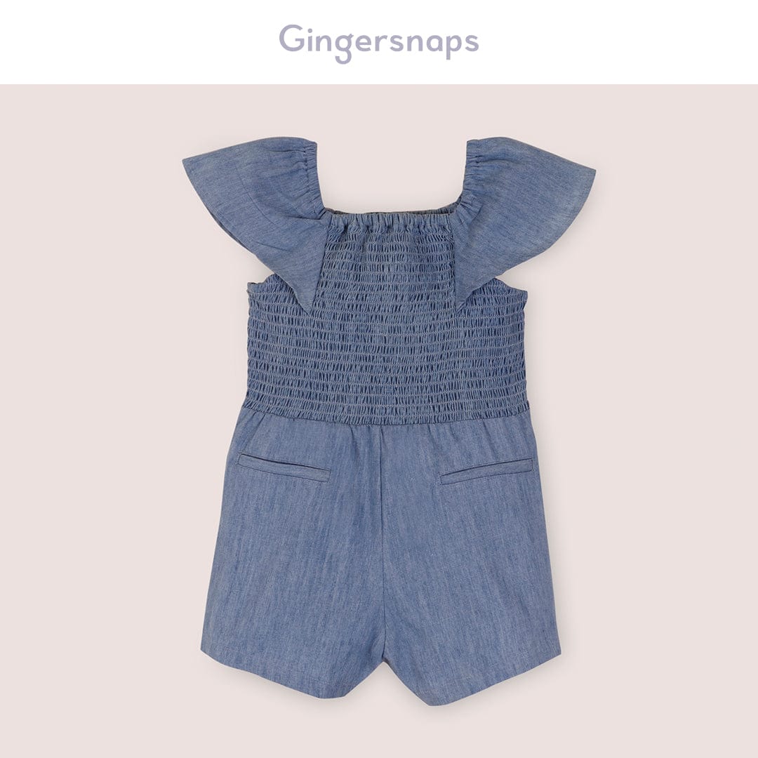 جينجرسنابس سالوبيت جينز شورت أطفال بناتي ازرق دينم وسط