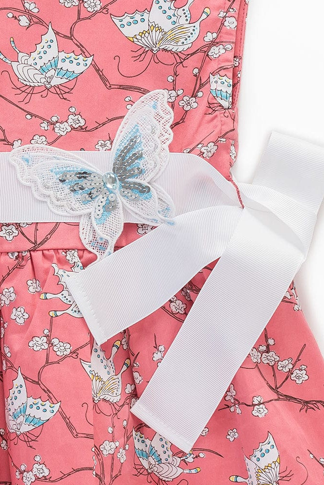 جينجرسنابس فستان بناتي فراشات برباط مزين بفراشة وردي صدفي