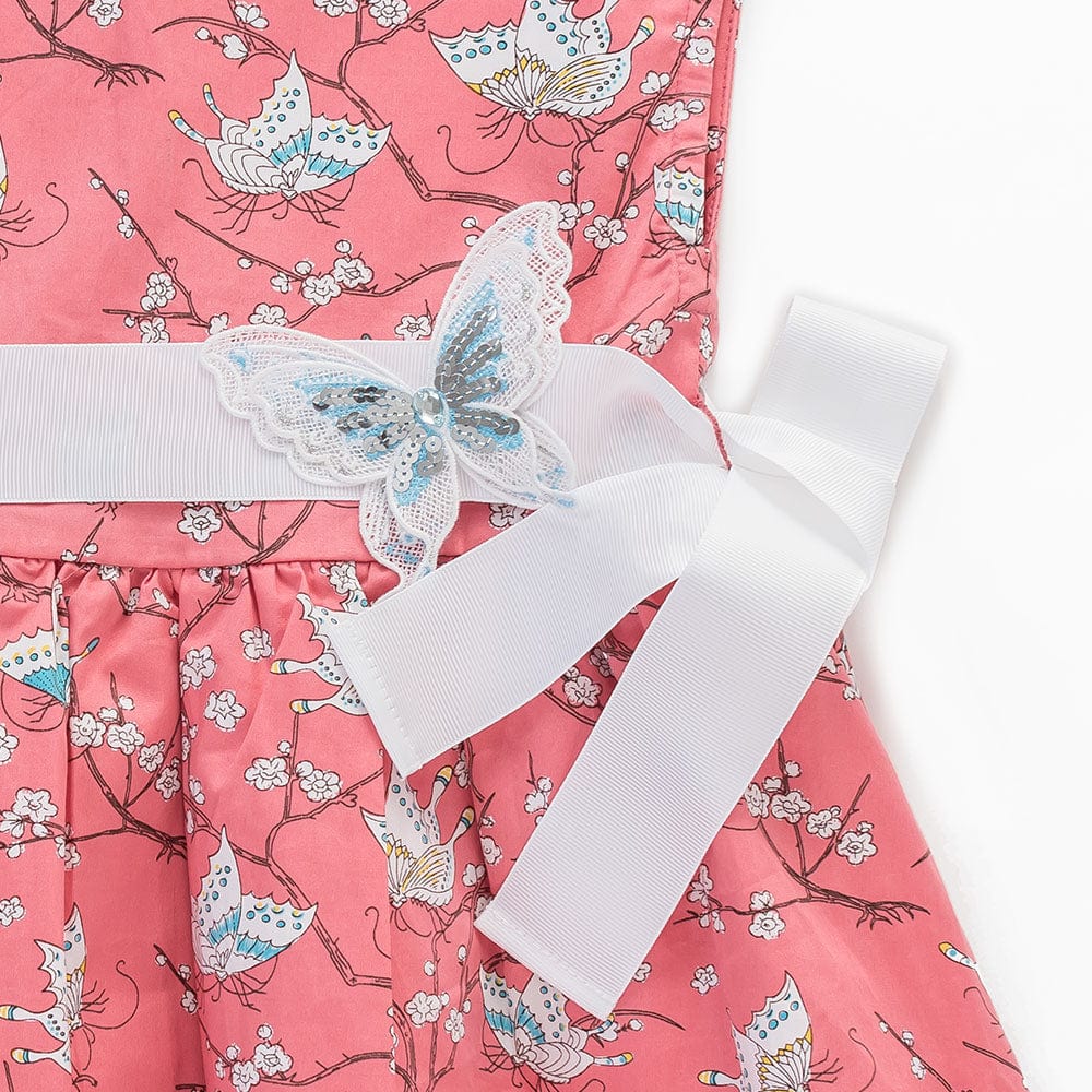 جينجرسنابس فستان بناتي فراشات برباط مزين بفراشة وردي صدفي