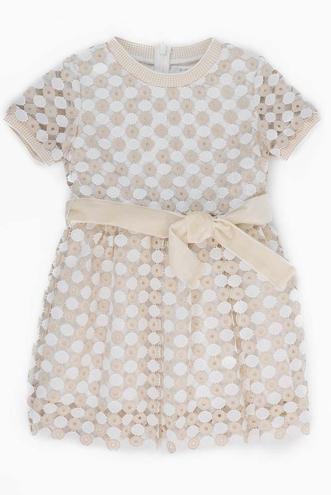 جينجرسنابس فستان بناتي دانتيل نص كم أوف وايت