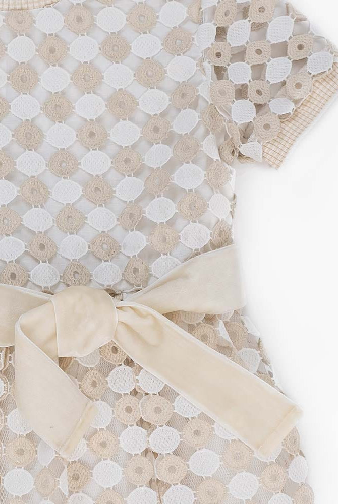 جينجرسنابس فستان بناتي دانتيل نص كم أوف وايت