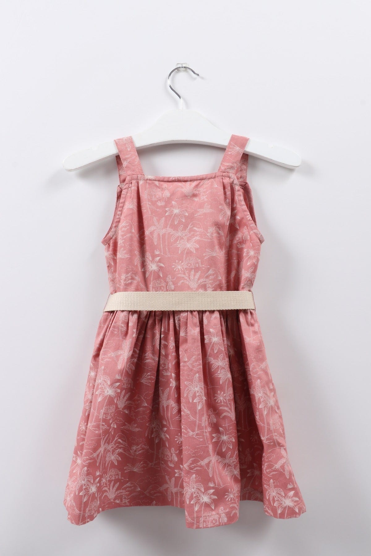 جينجرسنابس فستان بناتي حمالات مشجرة بأزرار أمامية أحمر