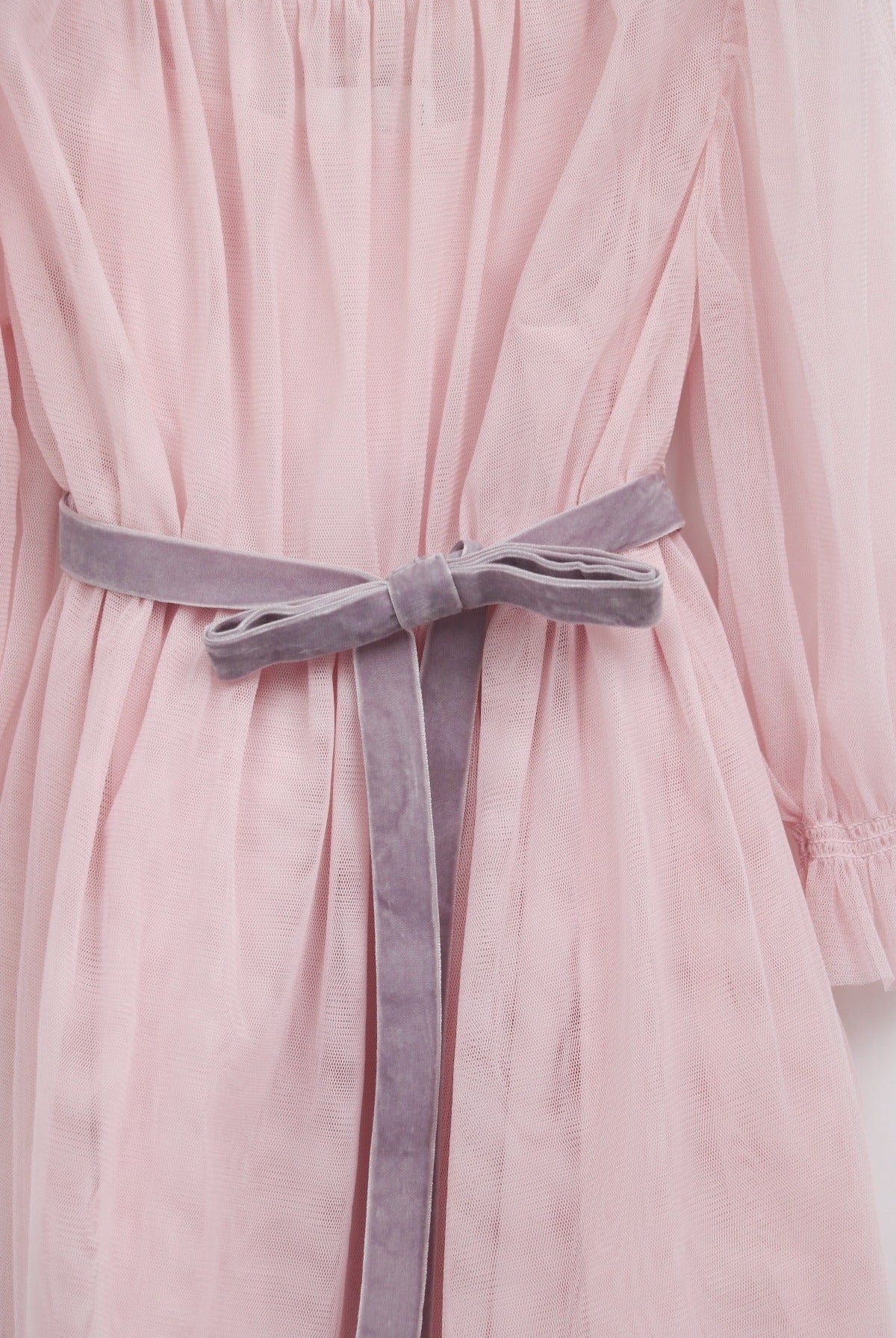 جينجرسنابس فستان طويل حزام على الخصر كم طويل بناتي أرجواني