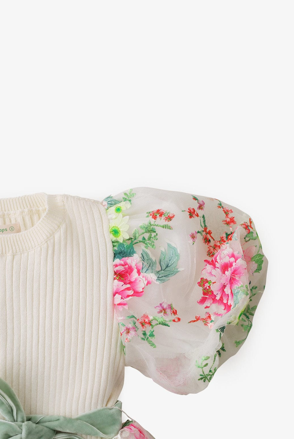 جينجرسنابس فستان مورد بفيونكة على الخصر نص كم بناتي متعدد الألوان