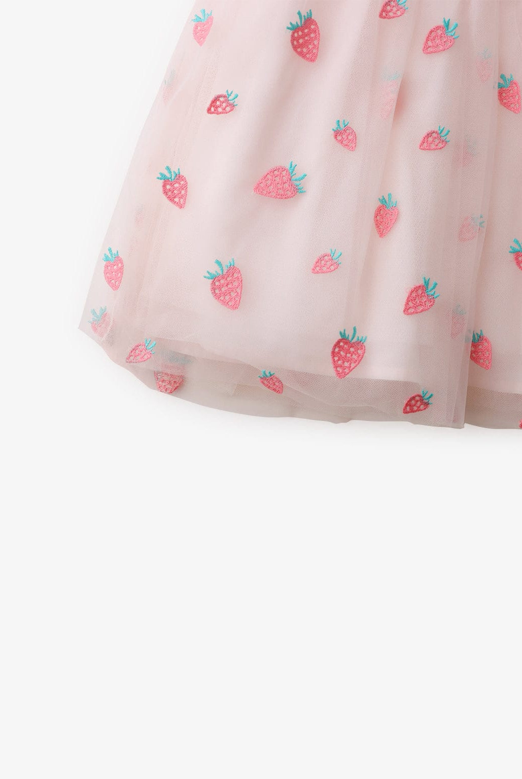 جينجرسنابس فستان بنقشة فراولة نص كم بناتي وردي