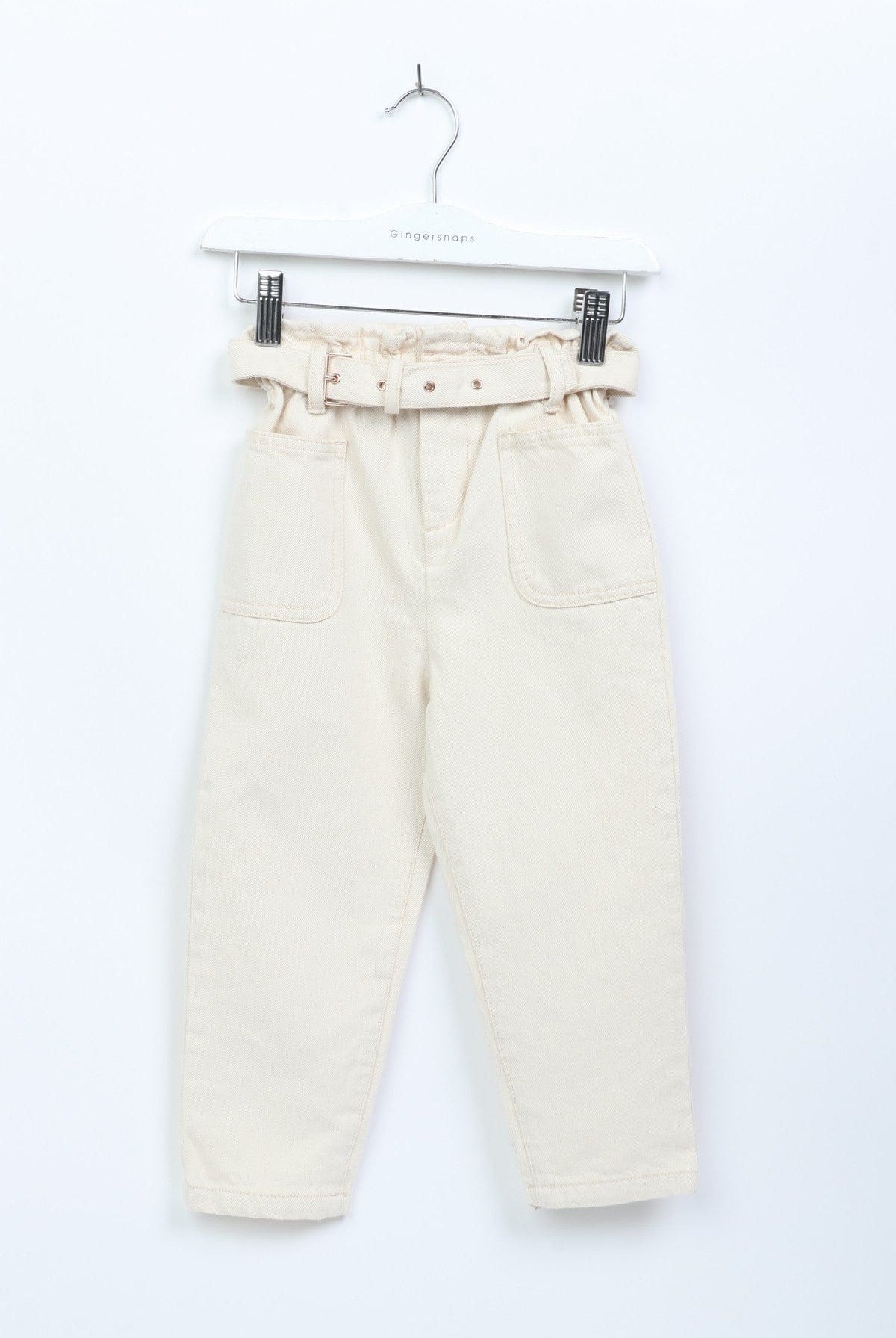 جينجرسنابس بنطلون كلاسيك بناتي سادة بخصر مطاطي أوف وايت