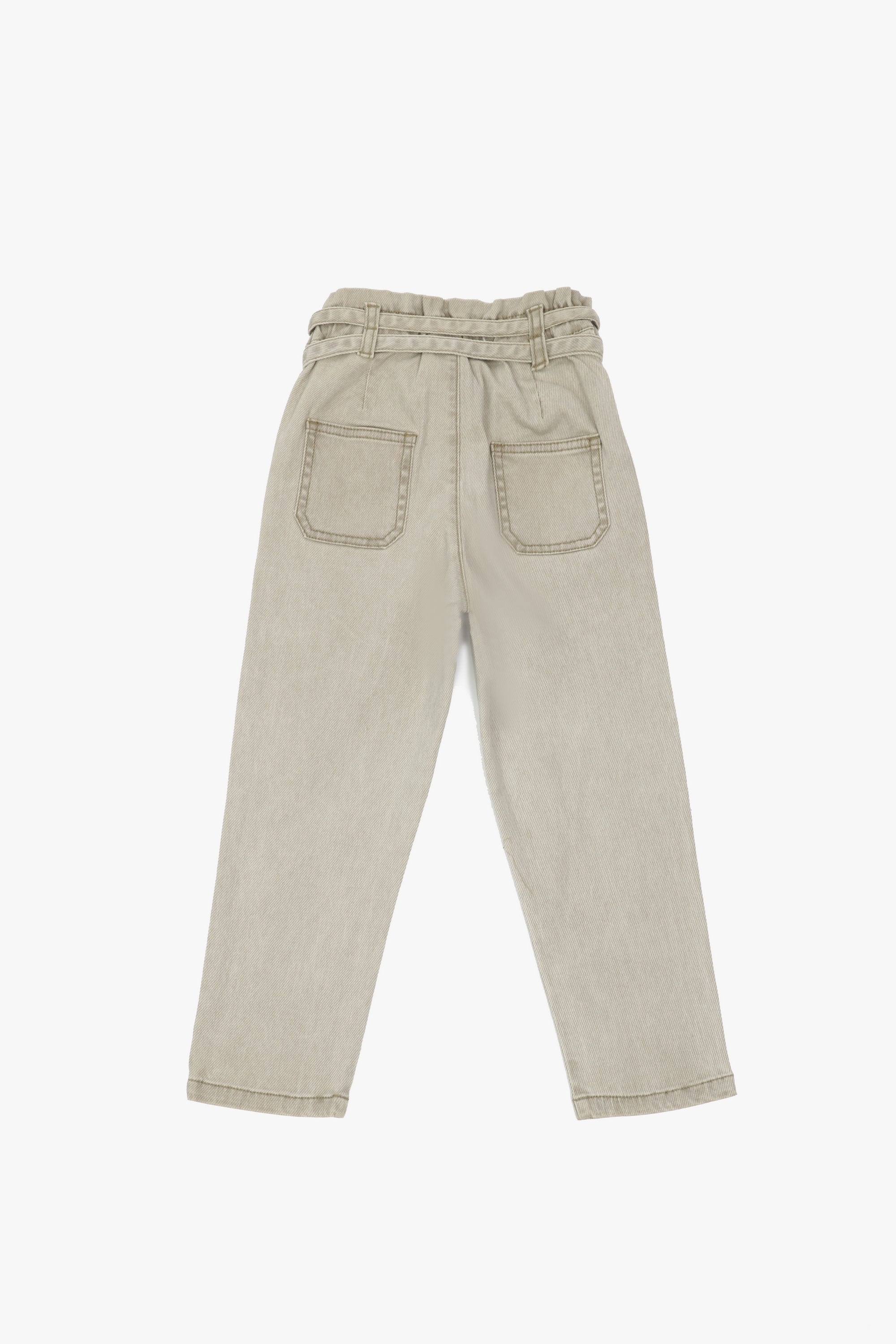 جينجرسنابس بنطلون بناتي سادة بأربطة البيج