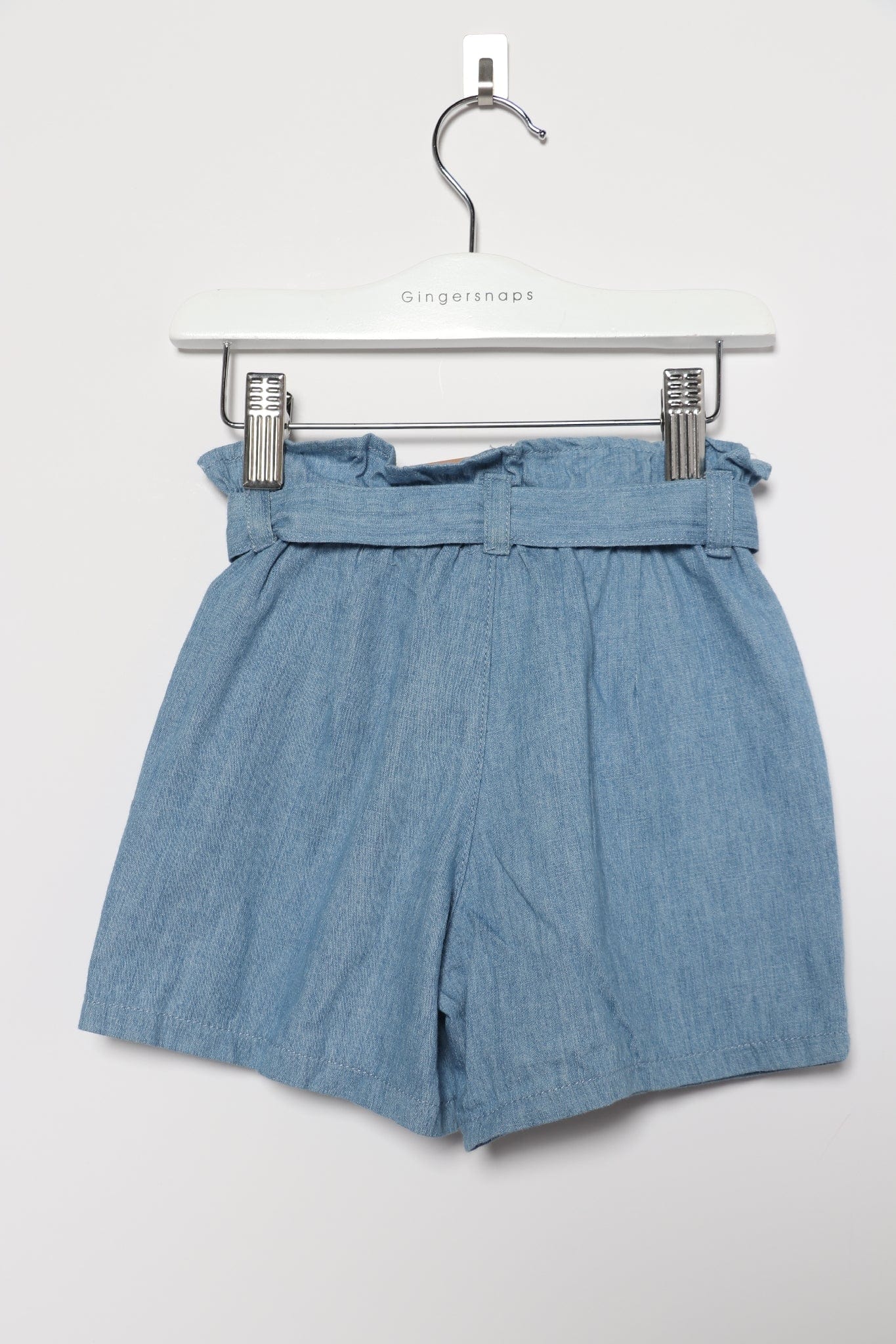 جينجرسنابس شورت سادة مطرز بالخيط بناتي برباط أزرق