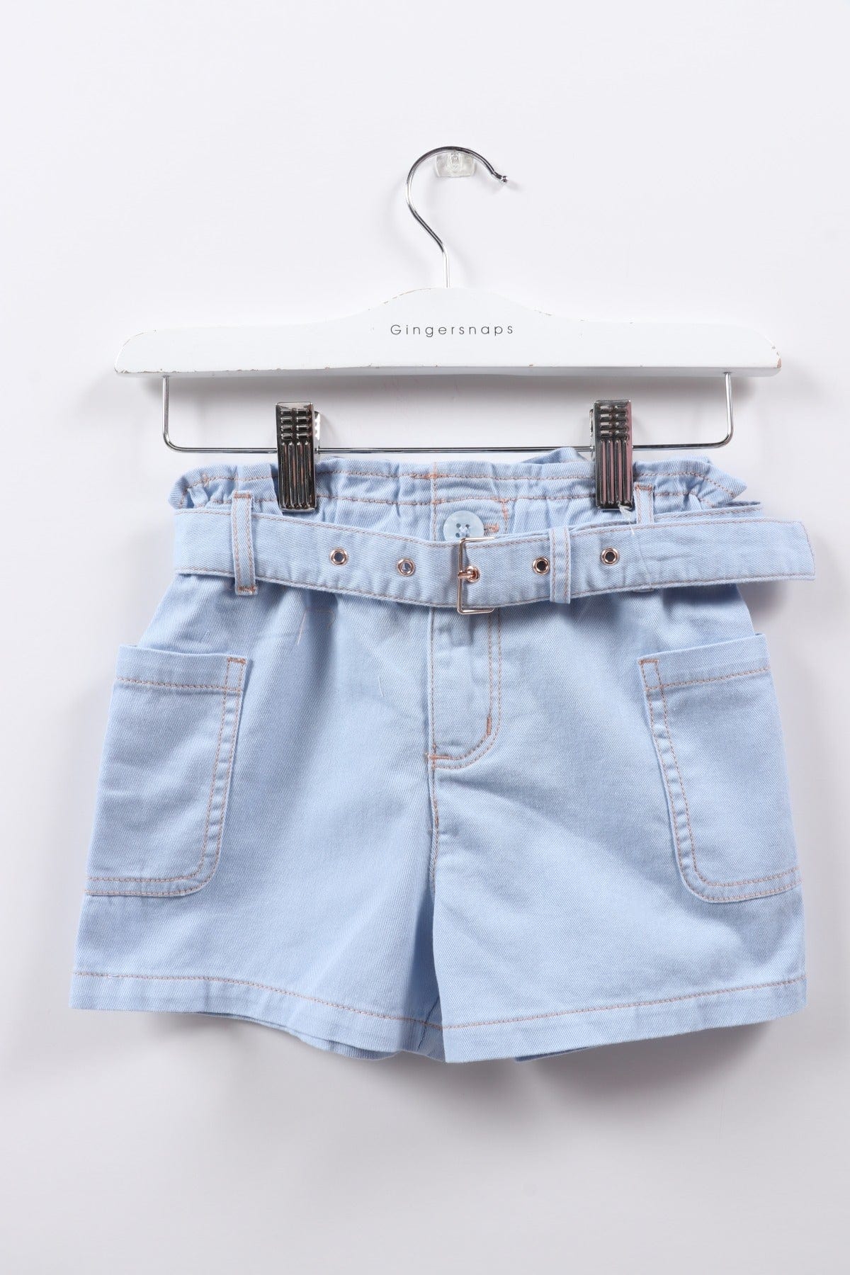 جينجرسنابس شورت بناتي جينز قصير برباط أزرق فاتح