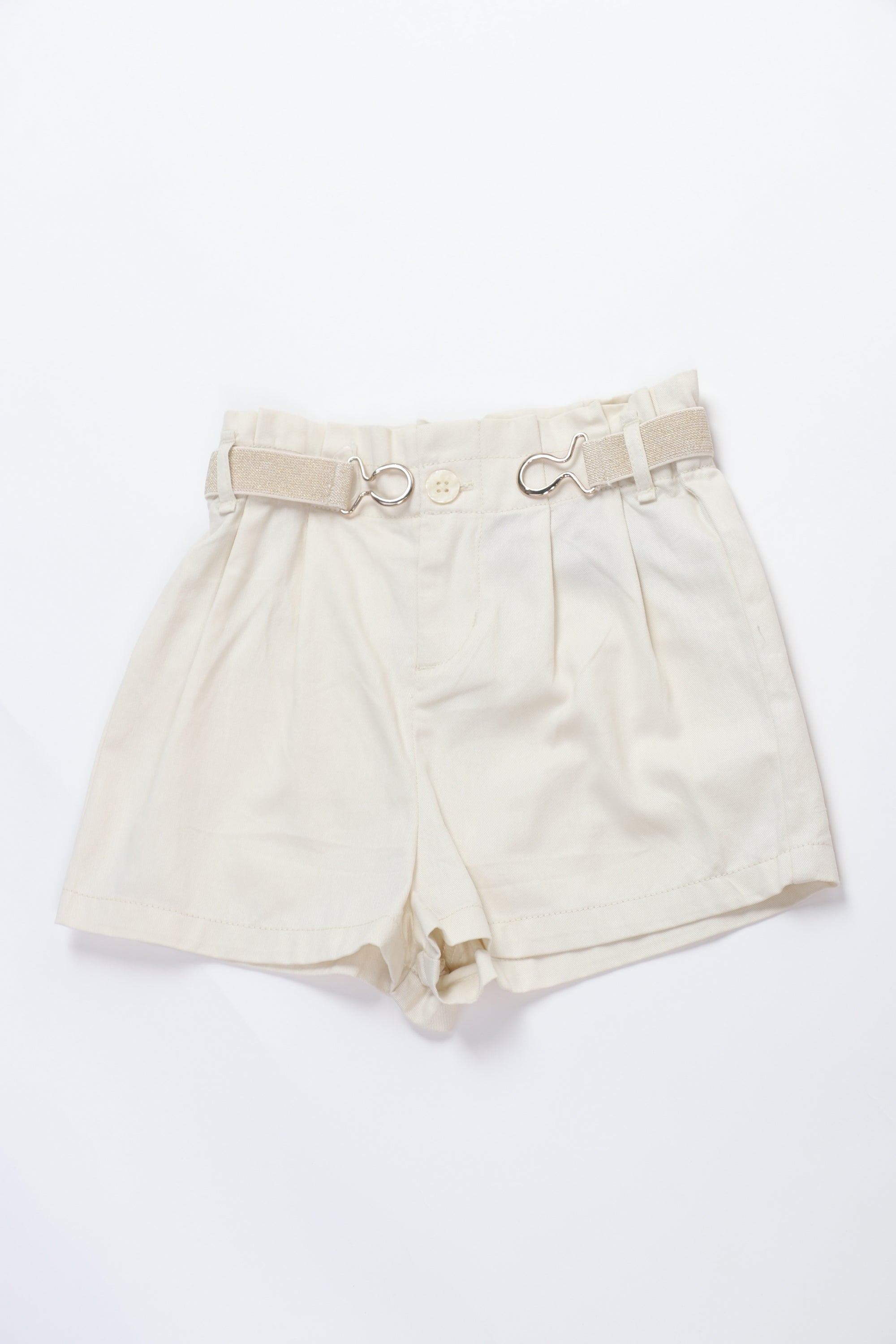 جينجرسنابس شورت سادة بناتي برباط مطاطي البيج