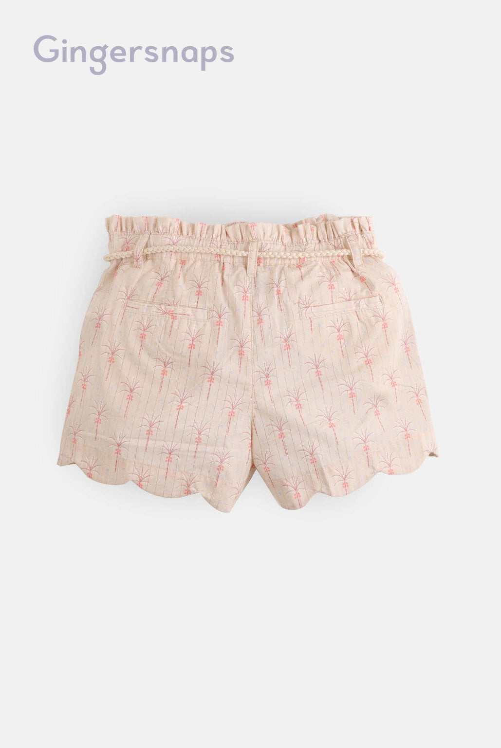 جينجرسنابس شورت مشجر بحزام على الخصر بناتي