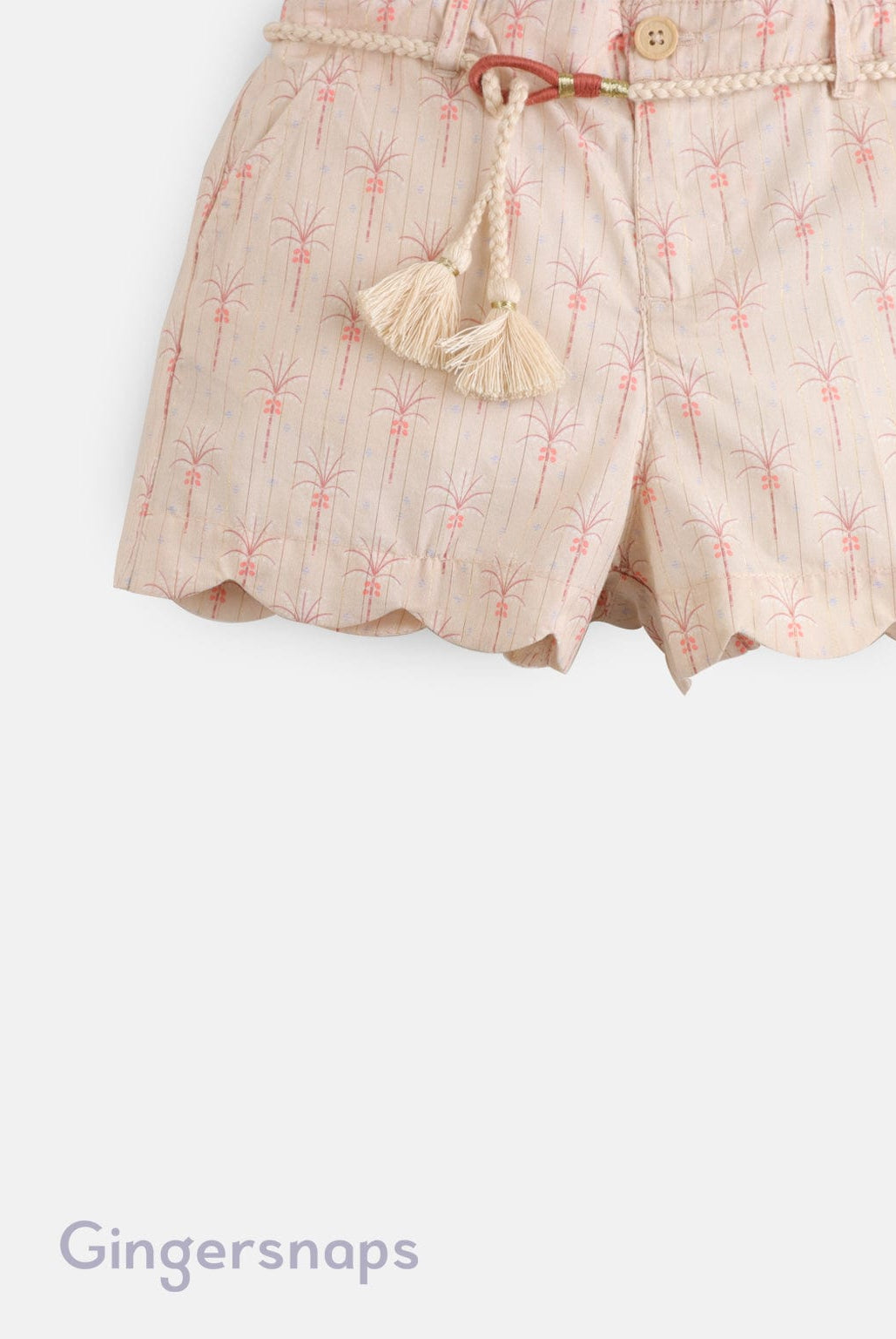 جينجرسنابس شورت مشجر بحزام على الخصر بناتي