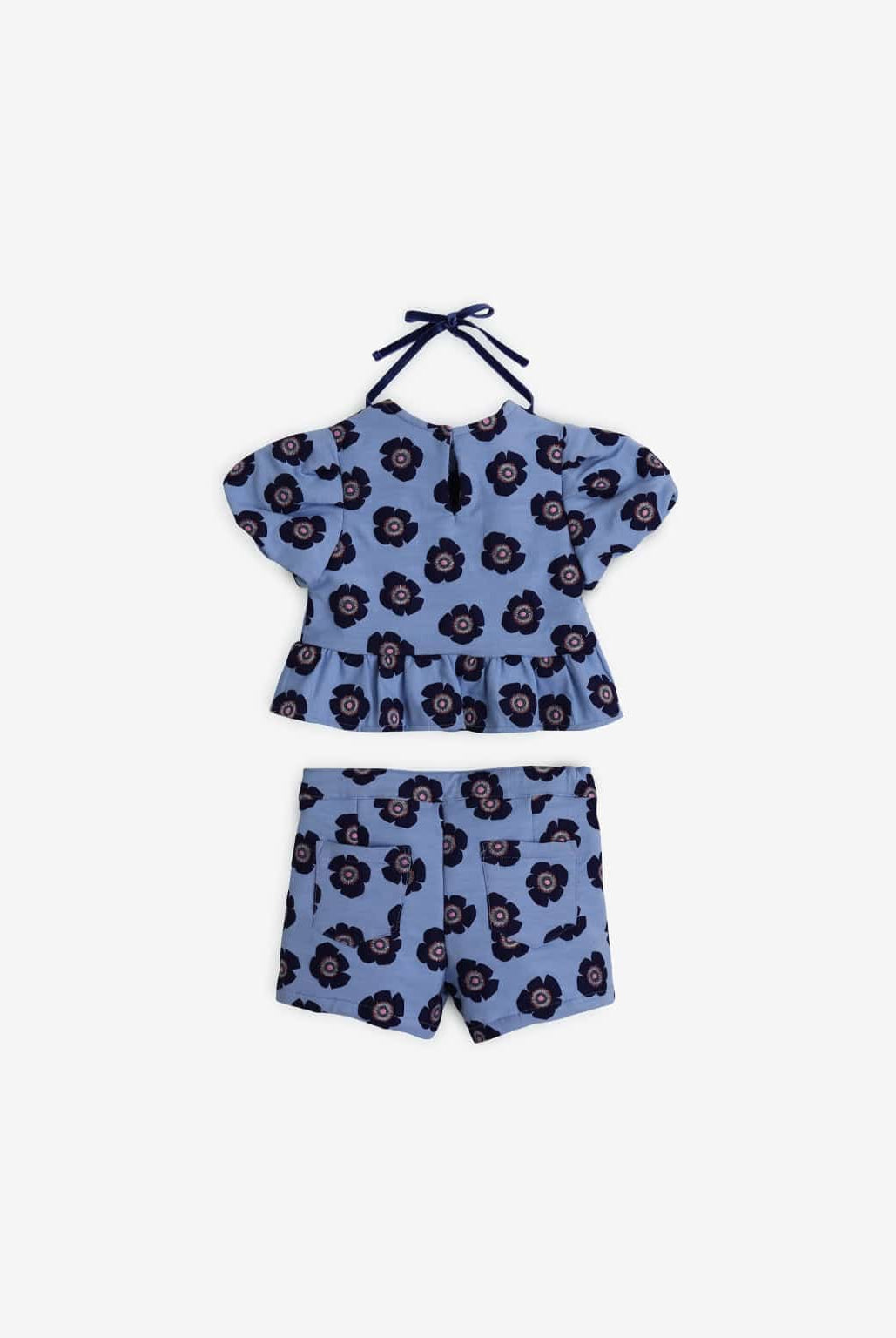 جينجرسنابس طقم شورت بناتي مورد وتيشيرت نص كم بف متعدد الألوان