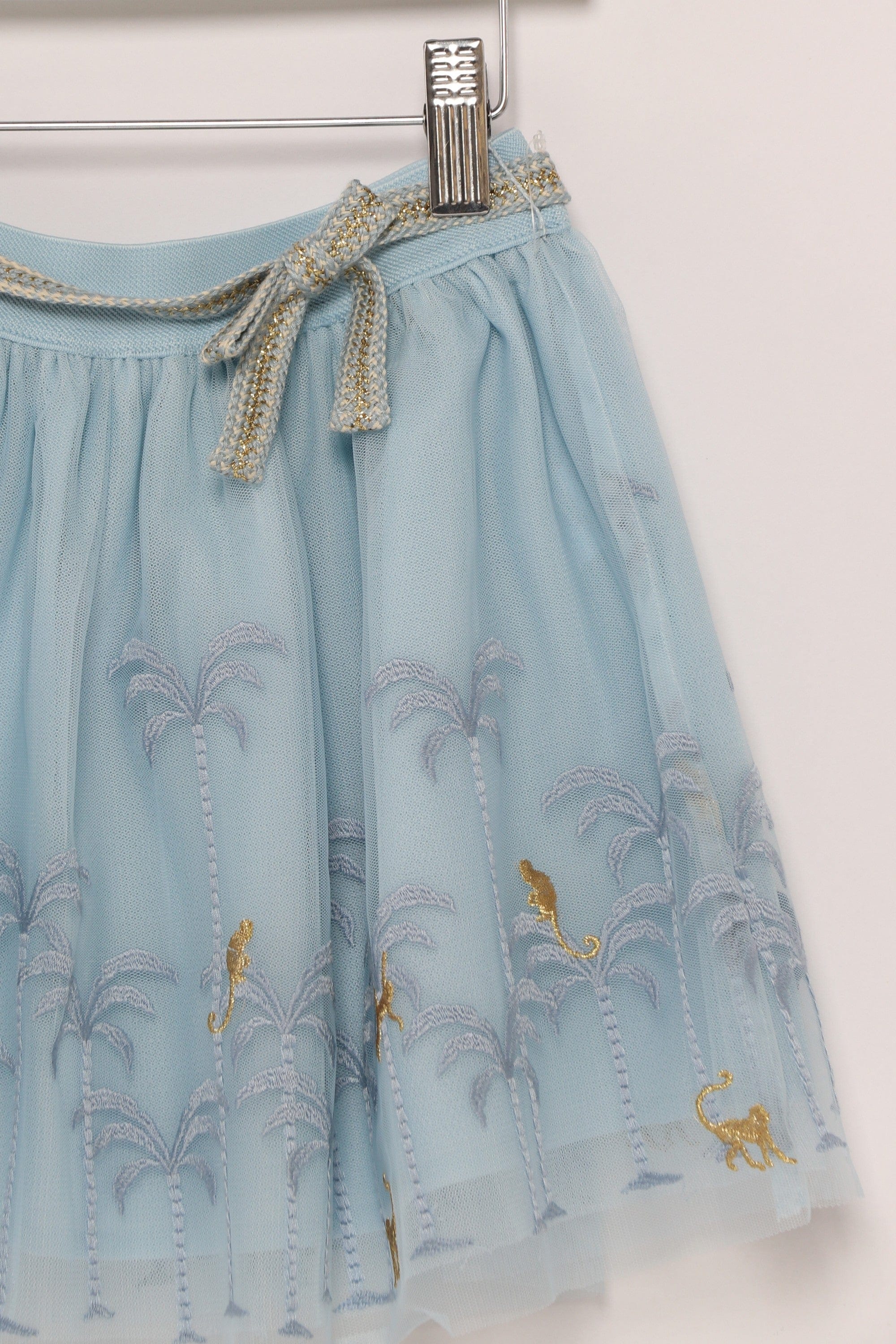 جينجرسنابس طقم بناتي تنورة منقوشة وبلوزة بناتي أزرق فاتح