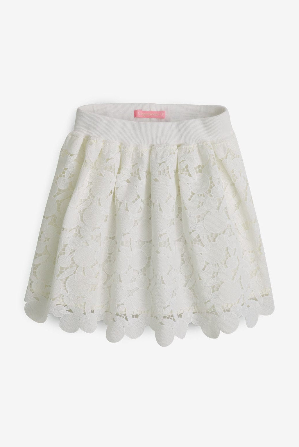 جينجرسنابس طقم بناتي بلوزة وتنورة دانتيل أوف وايت