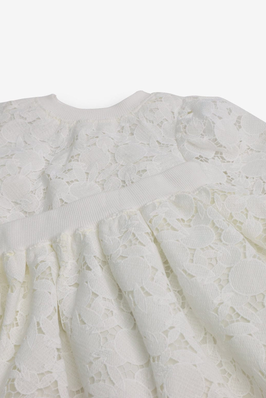 جينجرسنابس طقم بناتي بلوزة وتنورة دانتيل أوف وايت