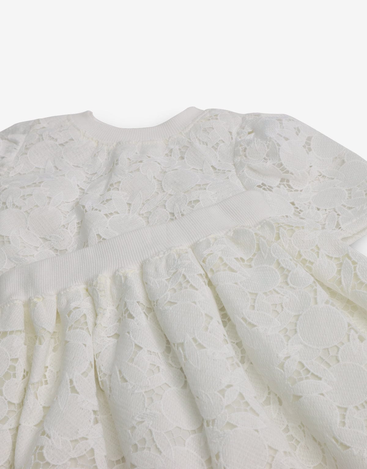 جينجرسنابس طقم بناتي بلوزة وتنورة دانتيل أوف وايت