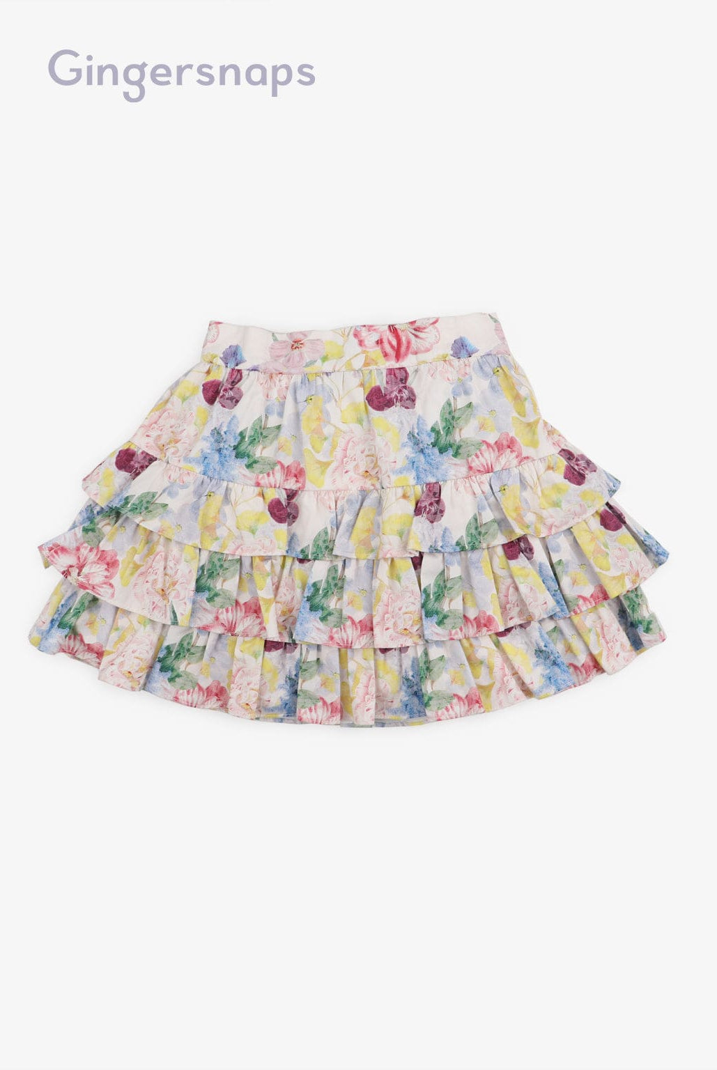 جينجرسنابس طقم قطعتين موردة تنورة وبلوزة بناتي متعدد الألوان