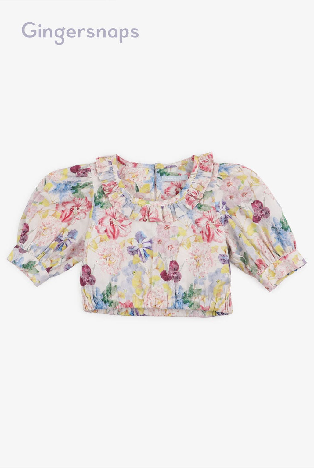 جينجرسنابس طقم قطعتين موردة تنورة وبلوزة بناتي متعدد الألوان