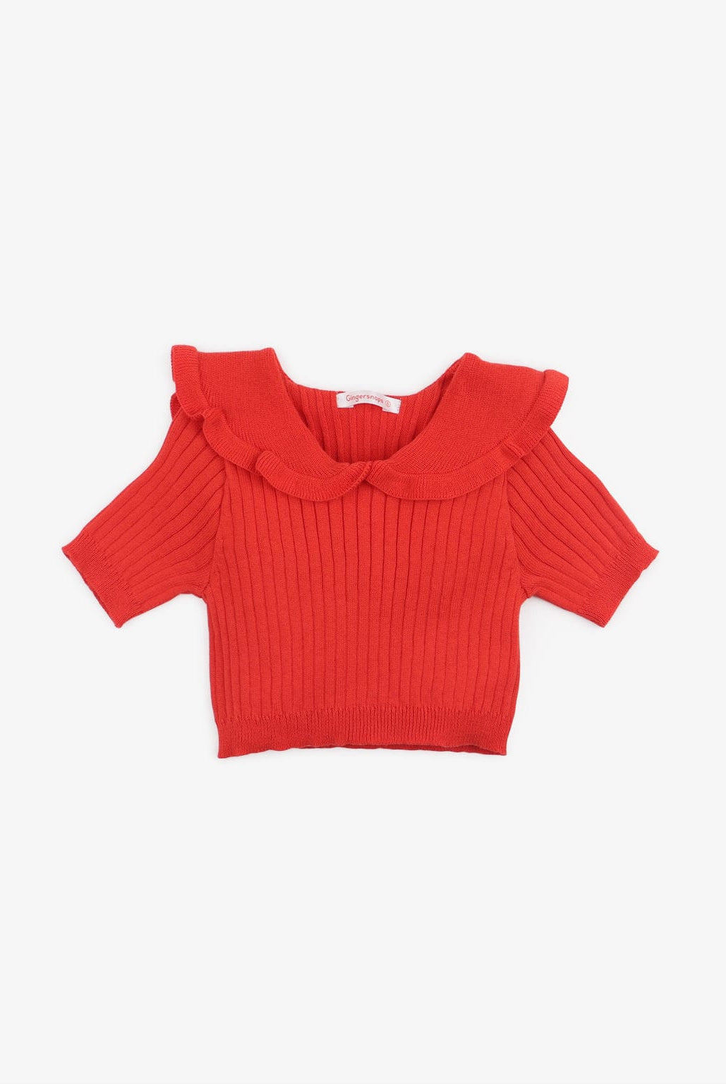 جينجرسنابس تنورة بناتي سادة بكسرات عريضة أحمر