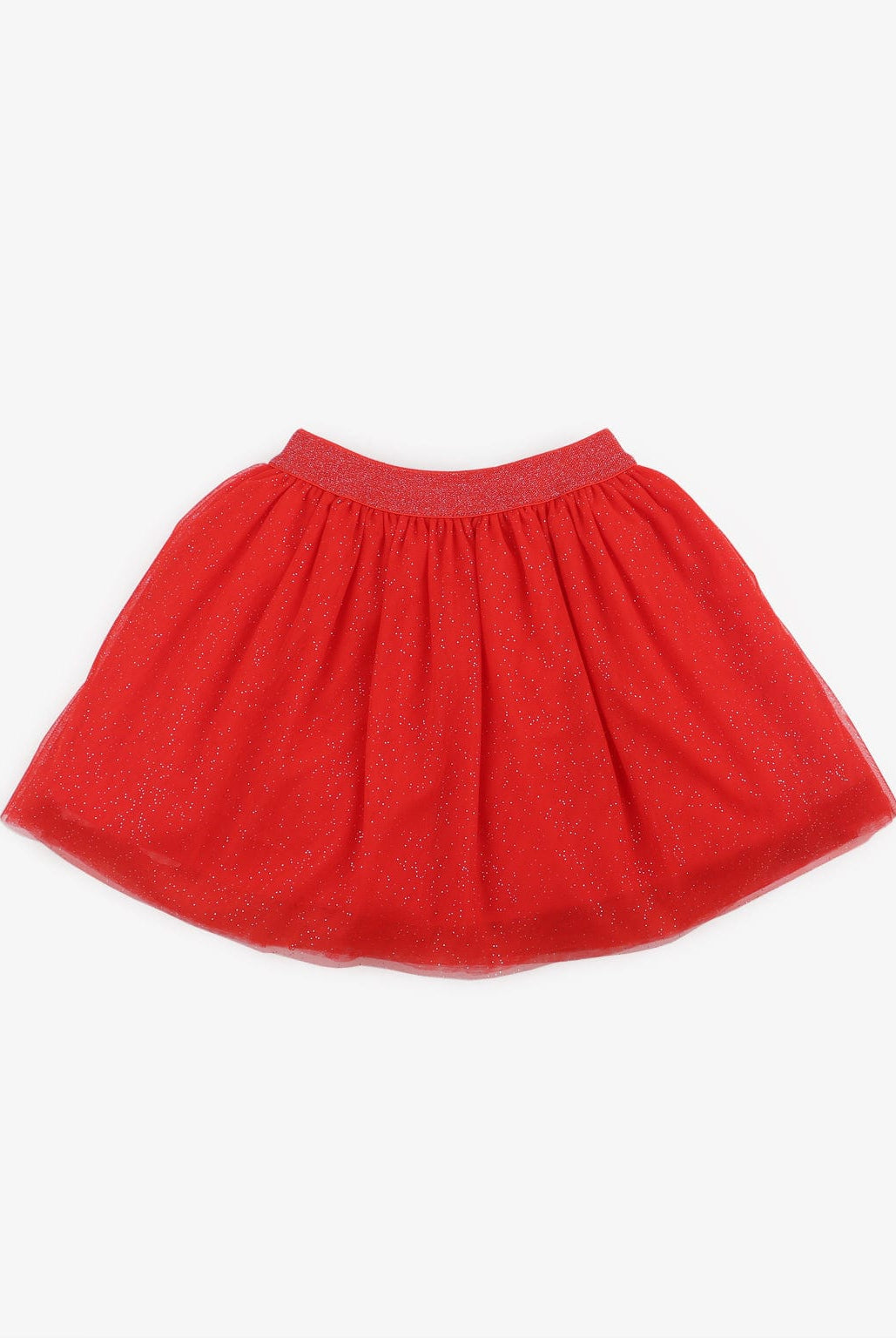 جينجرسنابس تنورة بناتي سادة بكسرات عريضة بخصر مطاطي أحمر