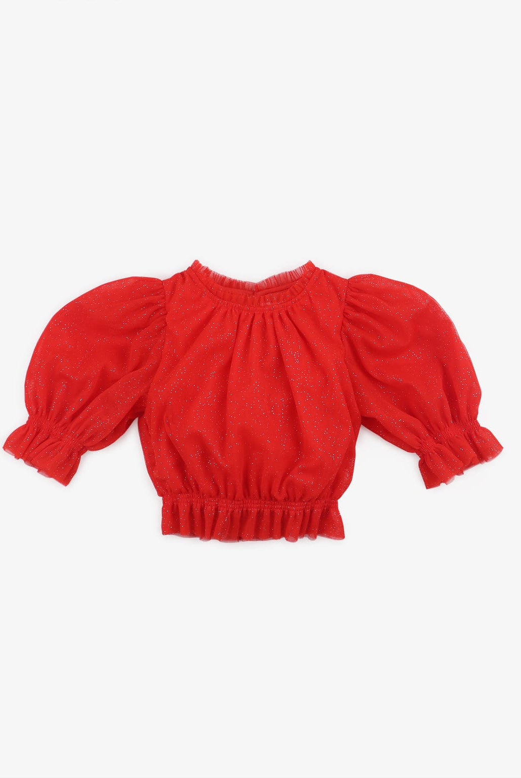 جينجرسنابس تنورة بناتي سادة بكسرات عريضة بخصر مطاطي أحمر