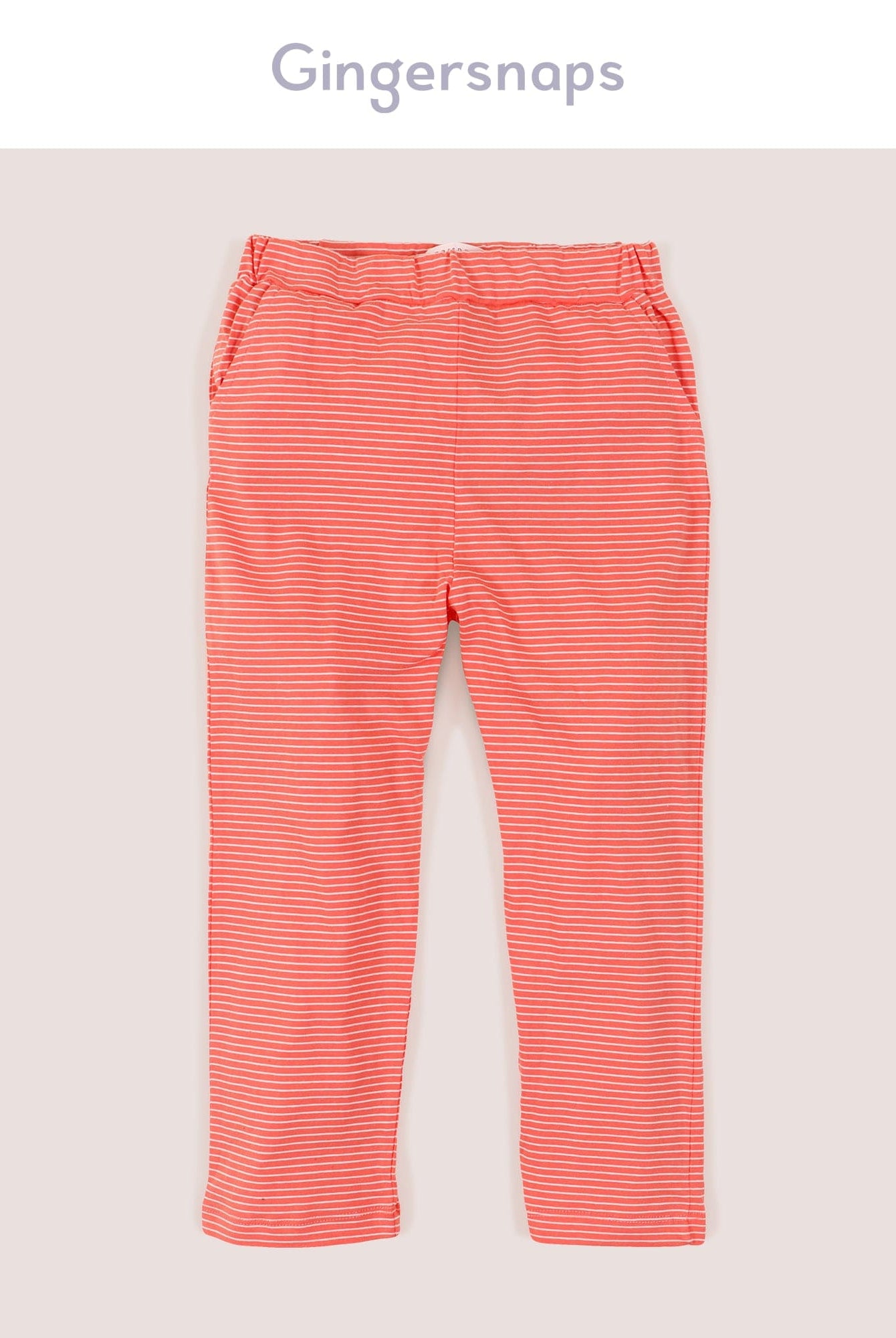 جينجرسنابس بلوزة بيجامة مع بنطلون مخطط بالعرض طويل بناتي مرجاني