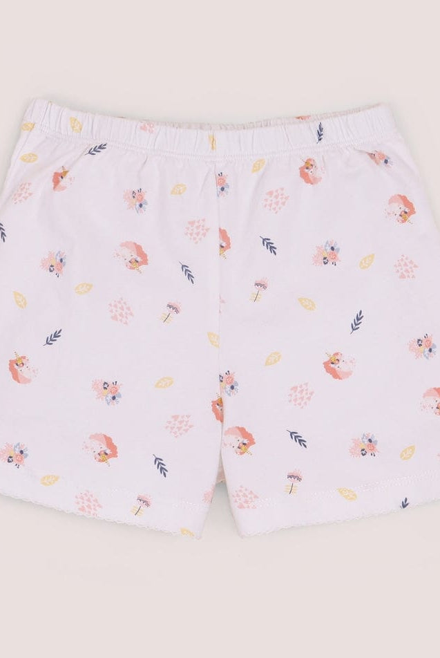 جينجرسنابس بيجامة بناتي بلوزة مطبوعة وتنورة منقوش وردي شاحب