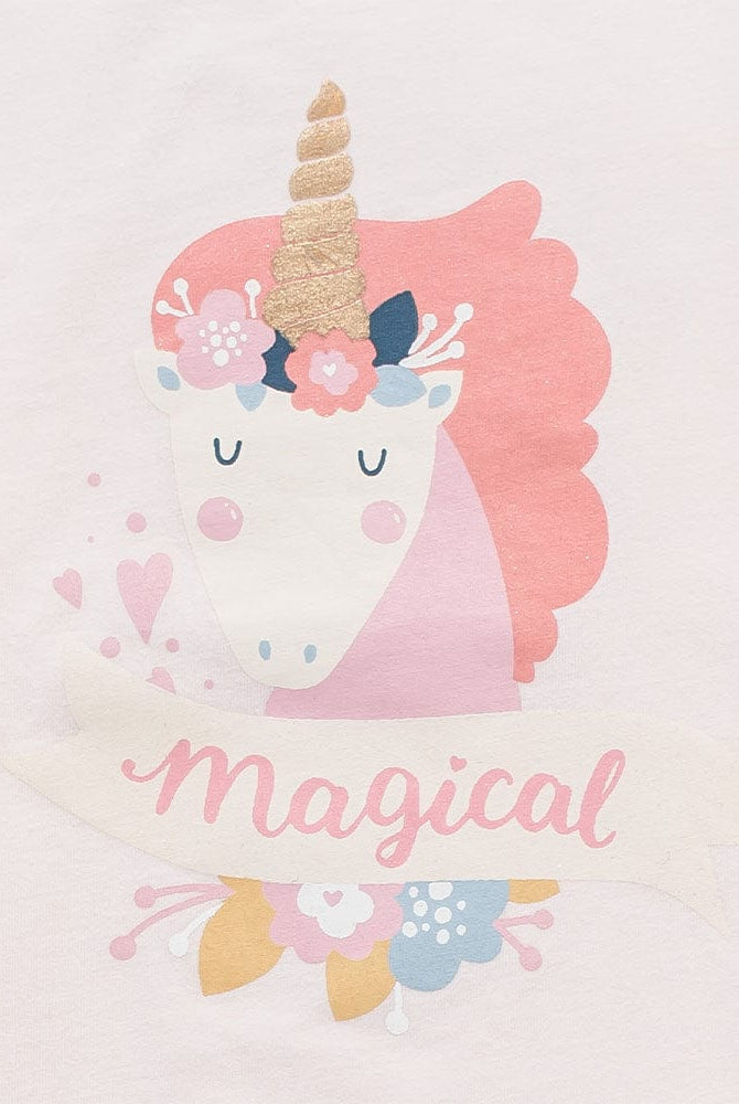 جينجرسنابس بيجامة بناتي بلوزة مطبوعة وتنورة منقوش وردي شاحب