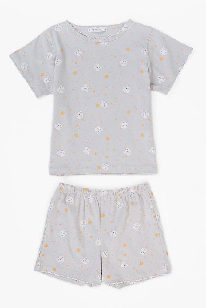 جينجرسنابس بيجامة بناتي مزينة بنمط أزرق بخاري