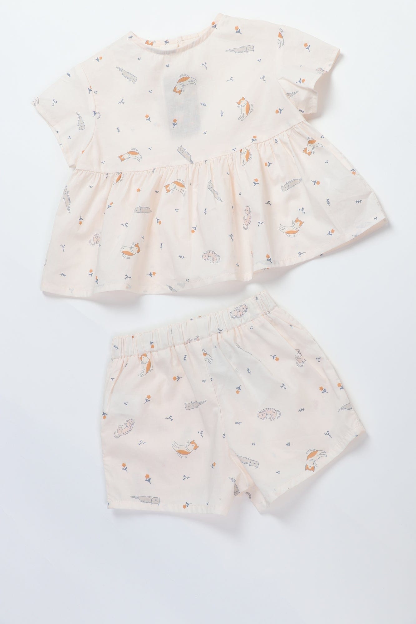 جينجرسنابس بيجامة بناتي منقوشة بلوزة وتنورة وردي