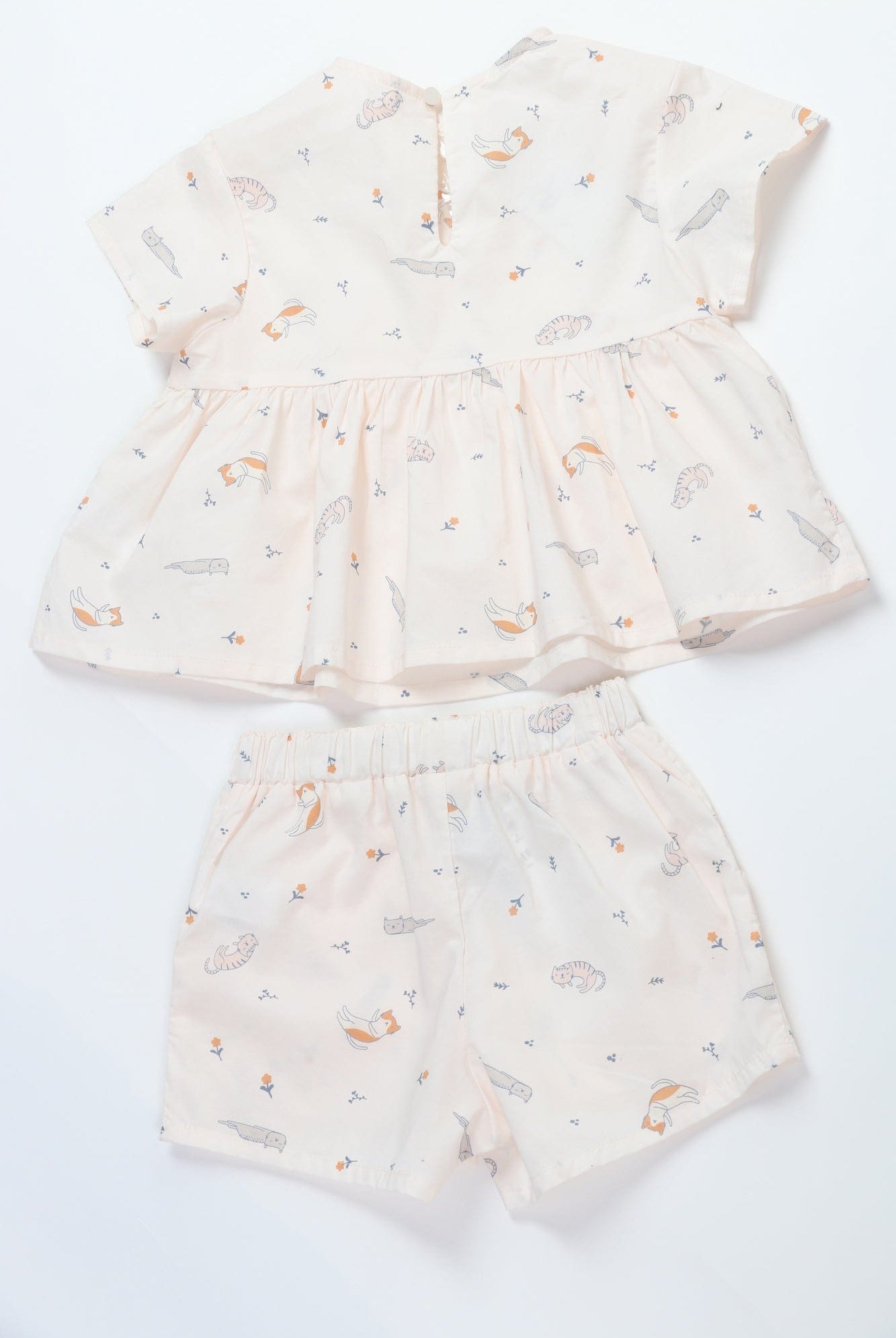 جينجرسنابس بيجامة بناتي منقوشة بلوزة وتنورة وردي