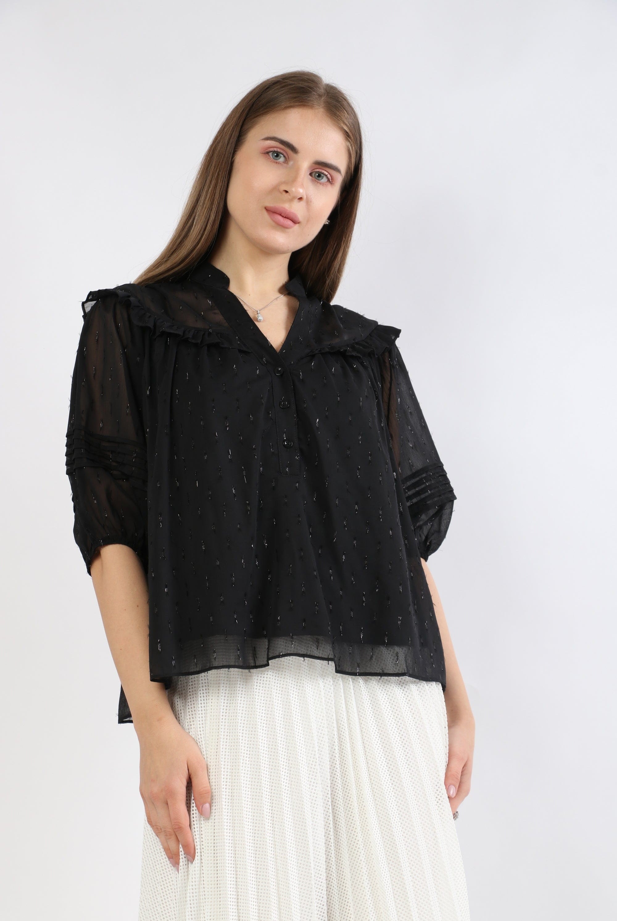 نتشي بلوزة سواريه نسائية سادة