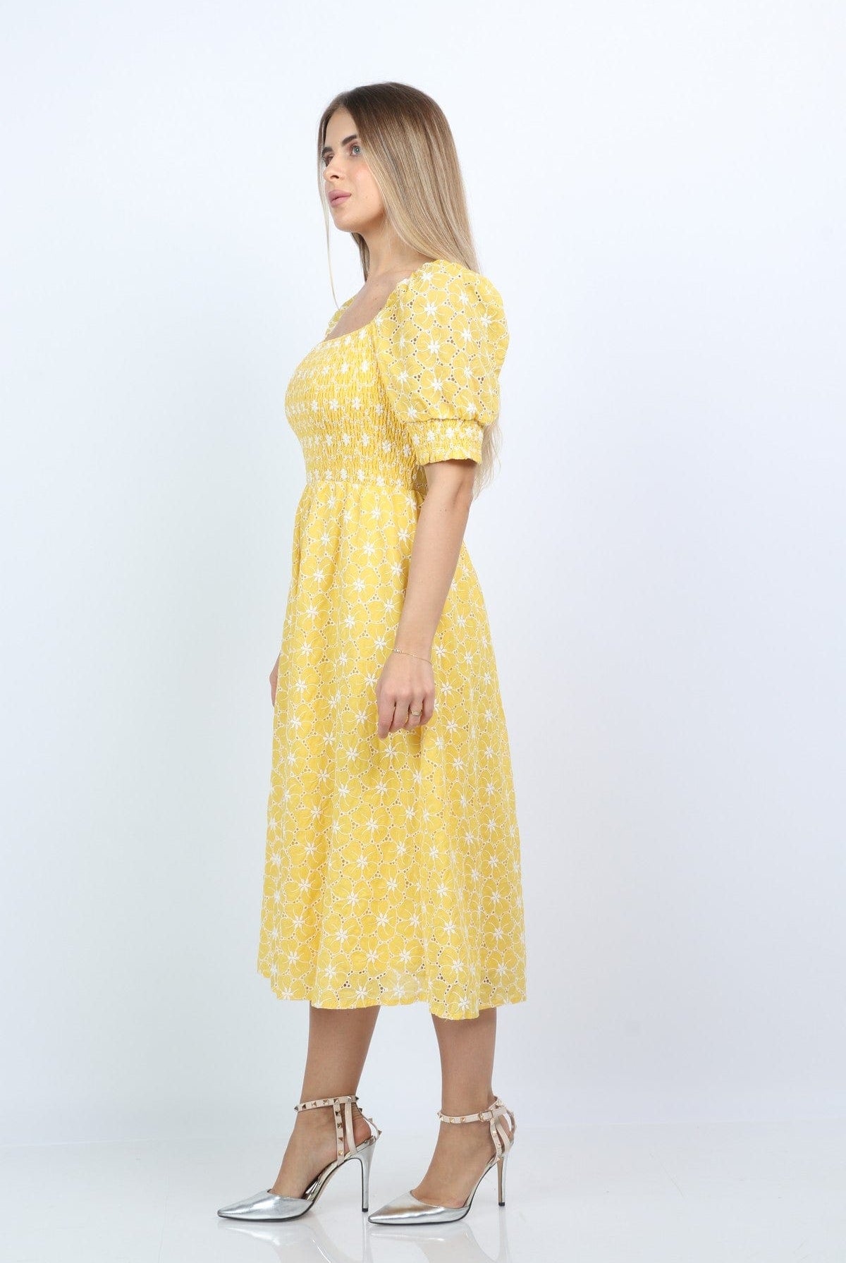 نتشي فستان ميدي منقوش نسائي