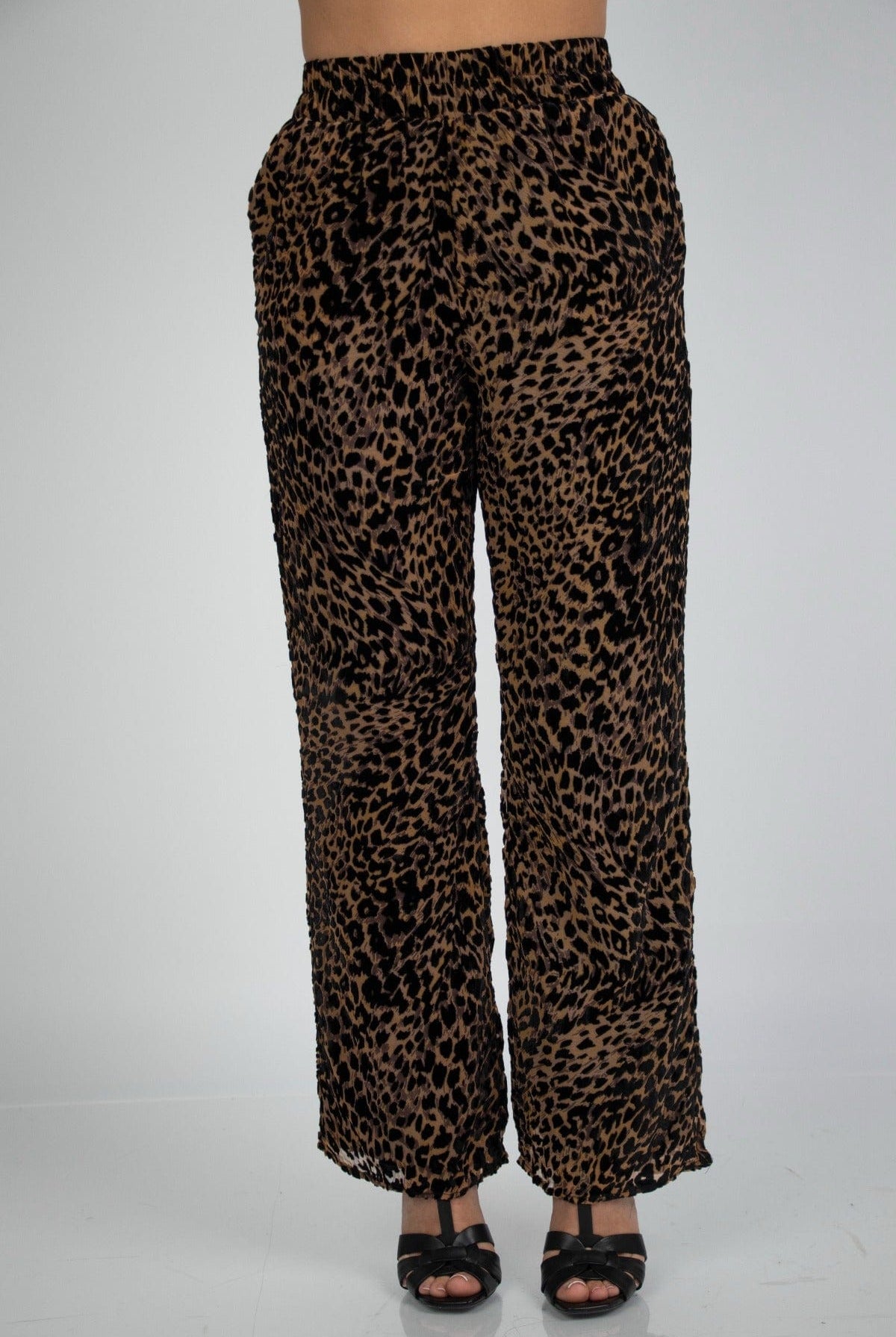 نتشي بنطلون تايجر بأستيك على الخصر واسع طويل نسائي